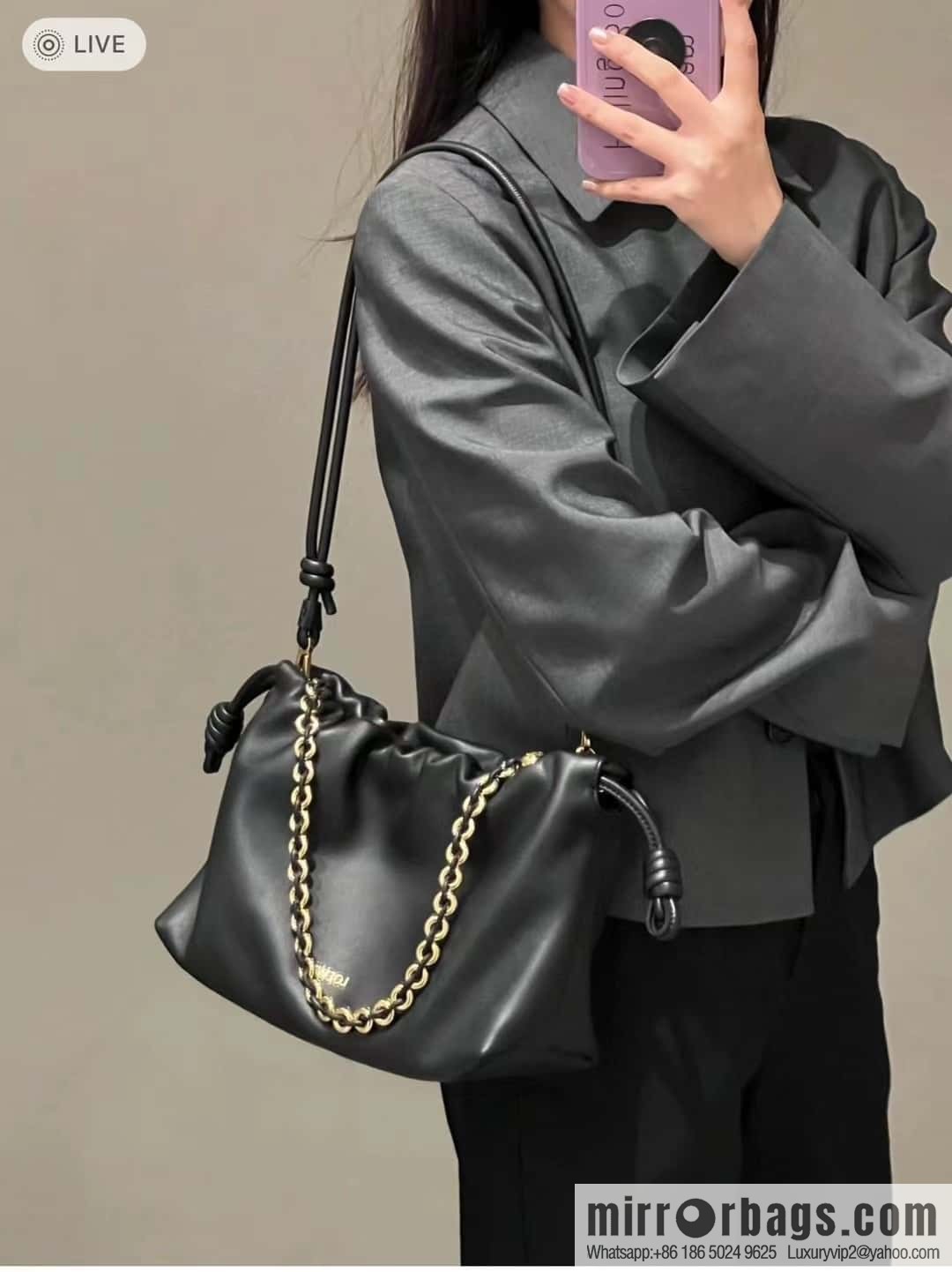 LOEWE Flamenco Purse 0803 black 30cm