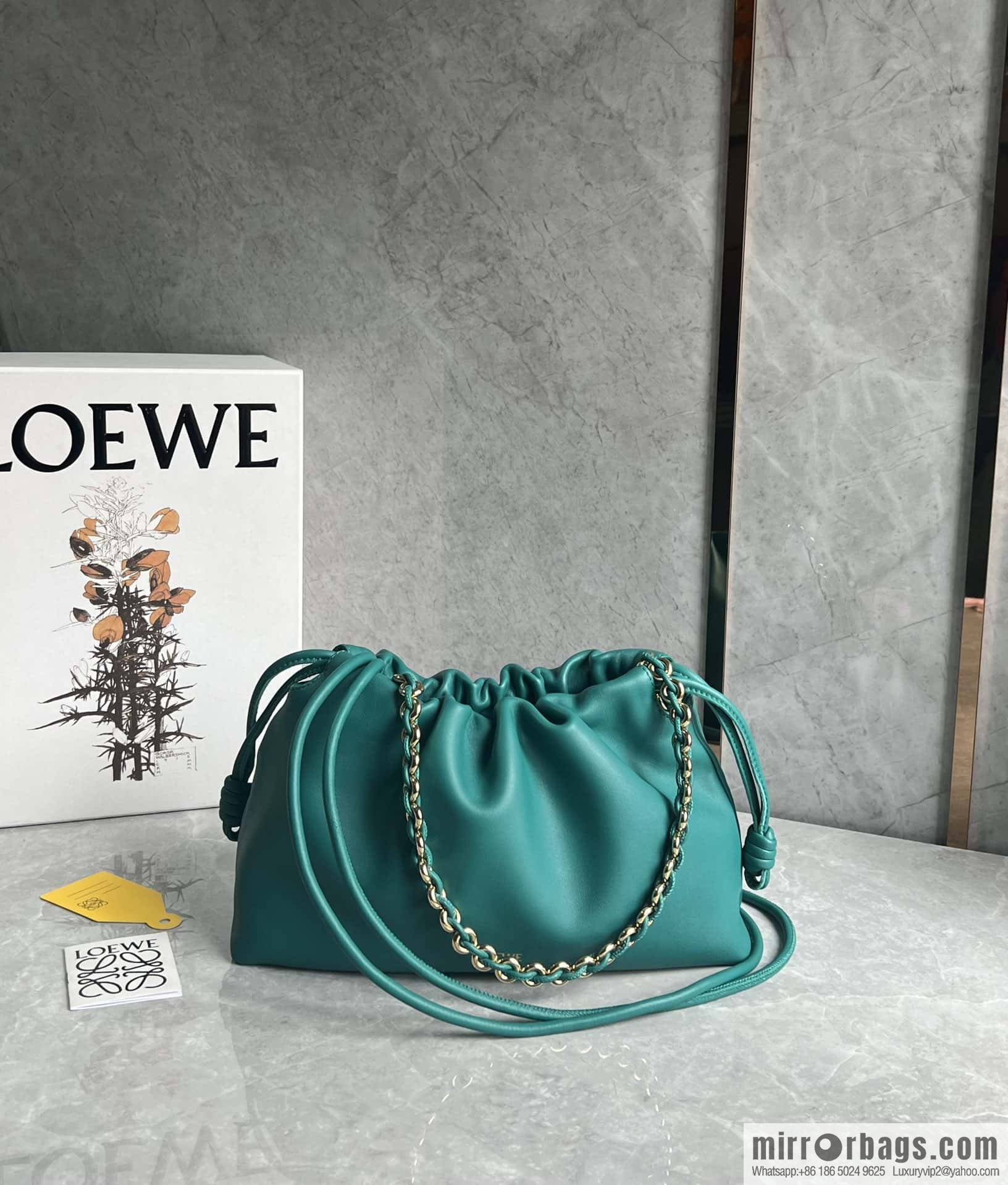 LOEWE Flamenco Purse 0803 Emerald Green 30cm