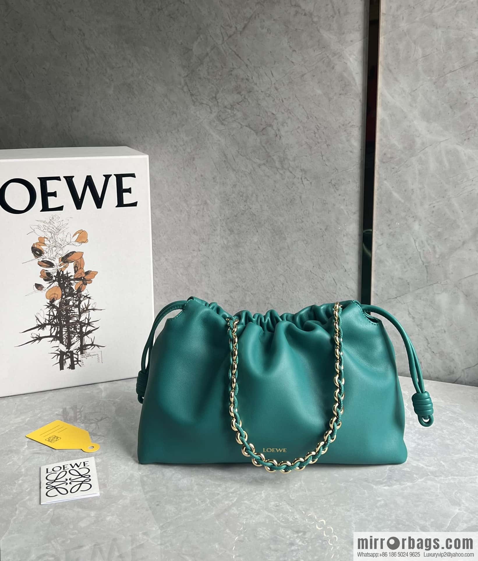 LOEWE Flamenco Purse 0803 Emerald Green 30cm