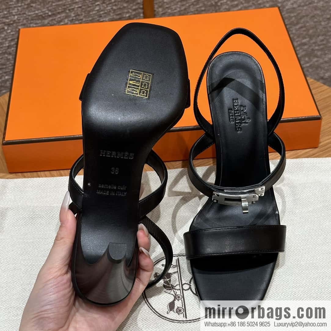 Hermès kelly buckle high-heeled sandals