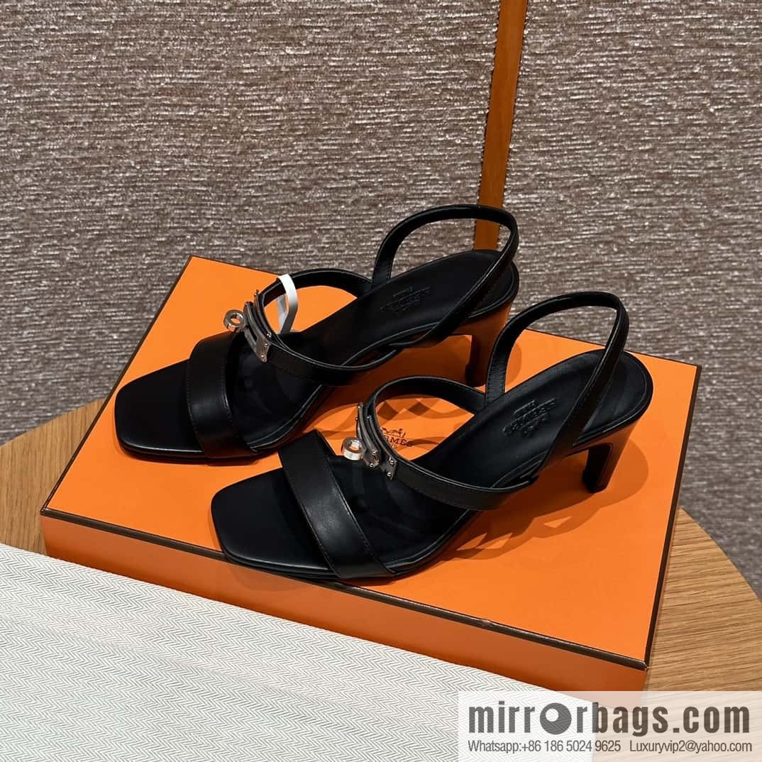Hermès kelly buckle high-heeled sandals
