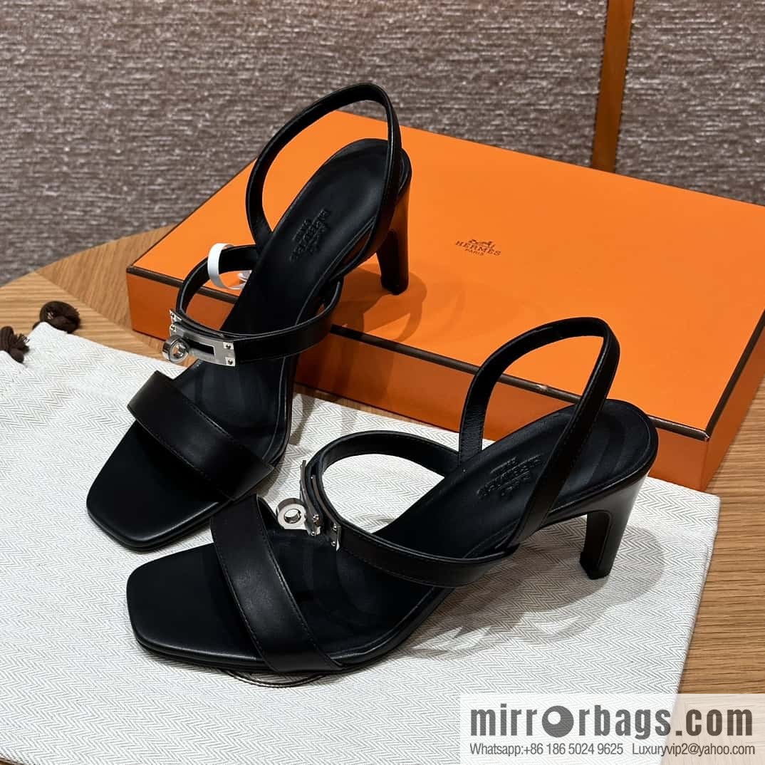 Hermès kelly buckle high-heeled sandals