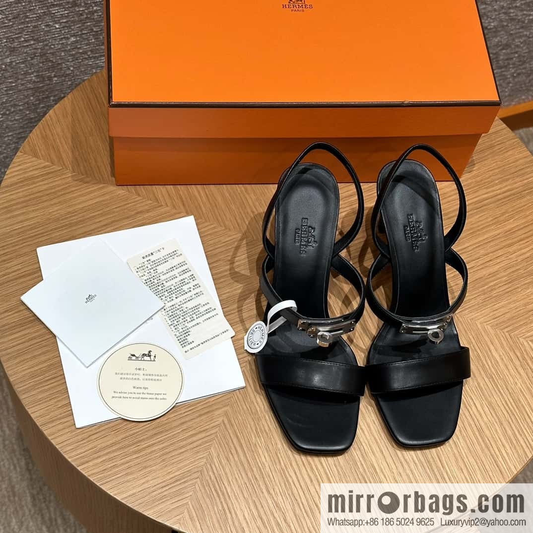 Hermès kelly buckle high-heeled sandals