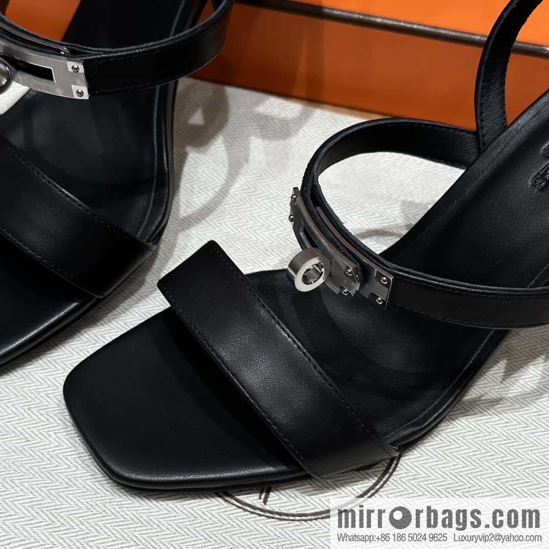 Hermès kelly buckle high-heeled sandals