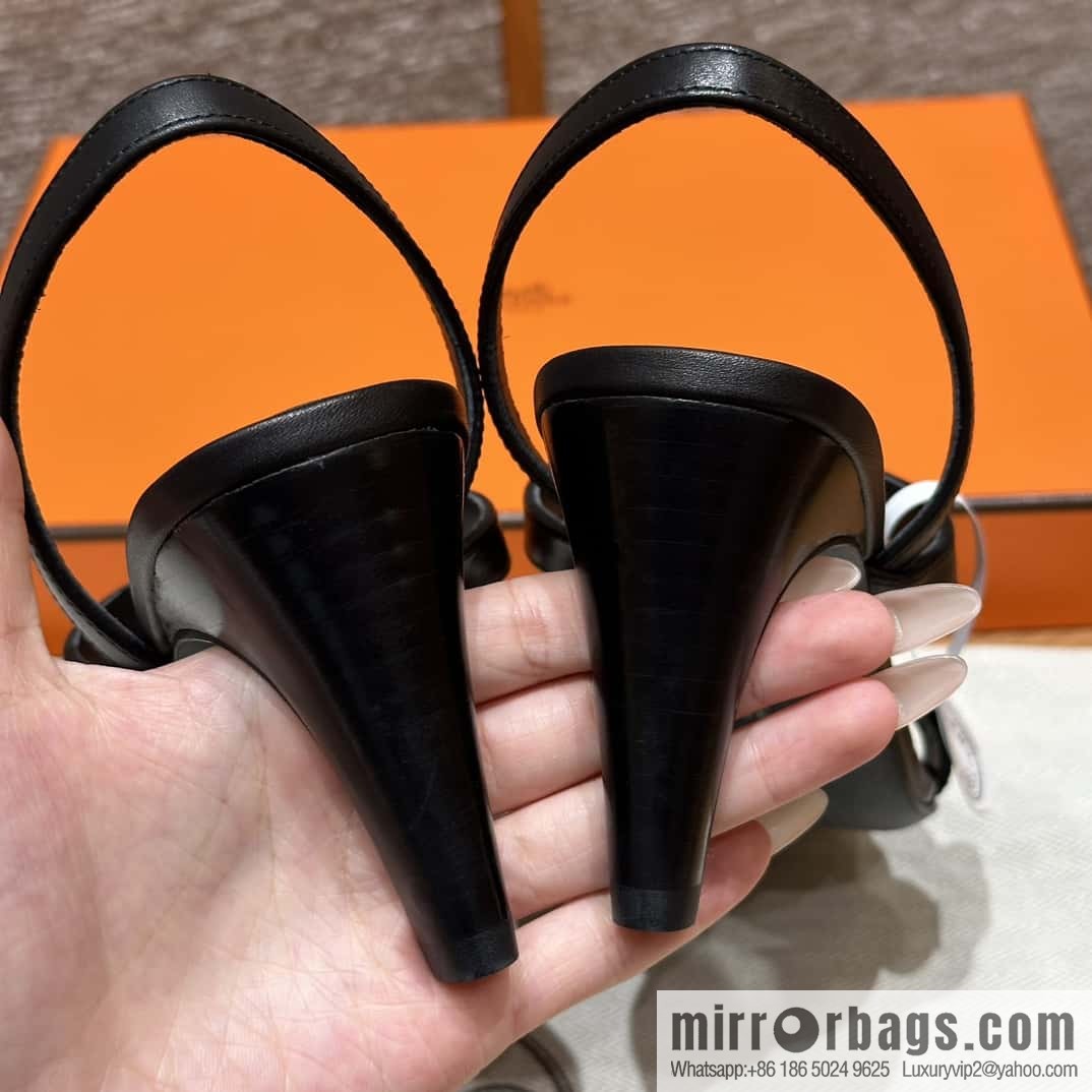 Hermès kelly buckle high-heeled sandals