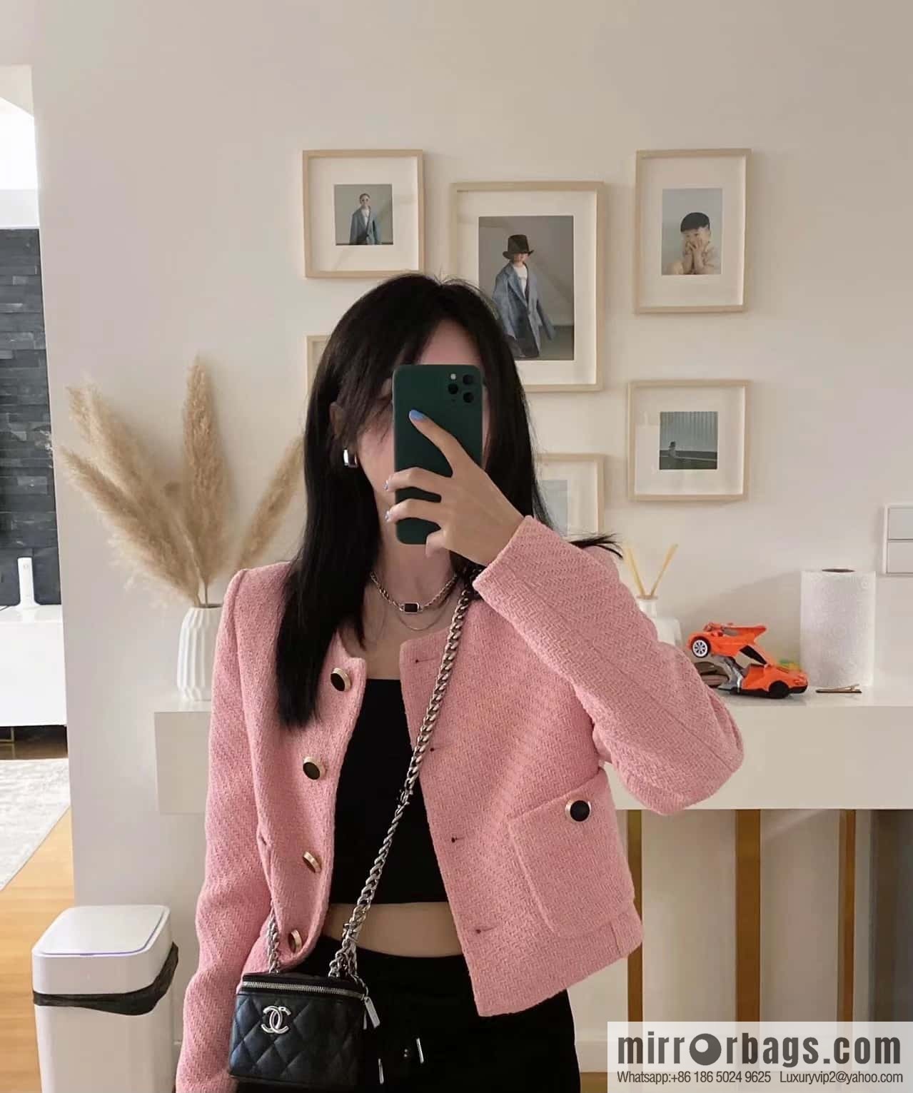 CHANEL 2022cc spring and summer series, enamel buckle lychee leather mouth red envelope AP2718