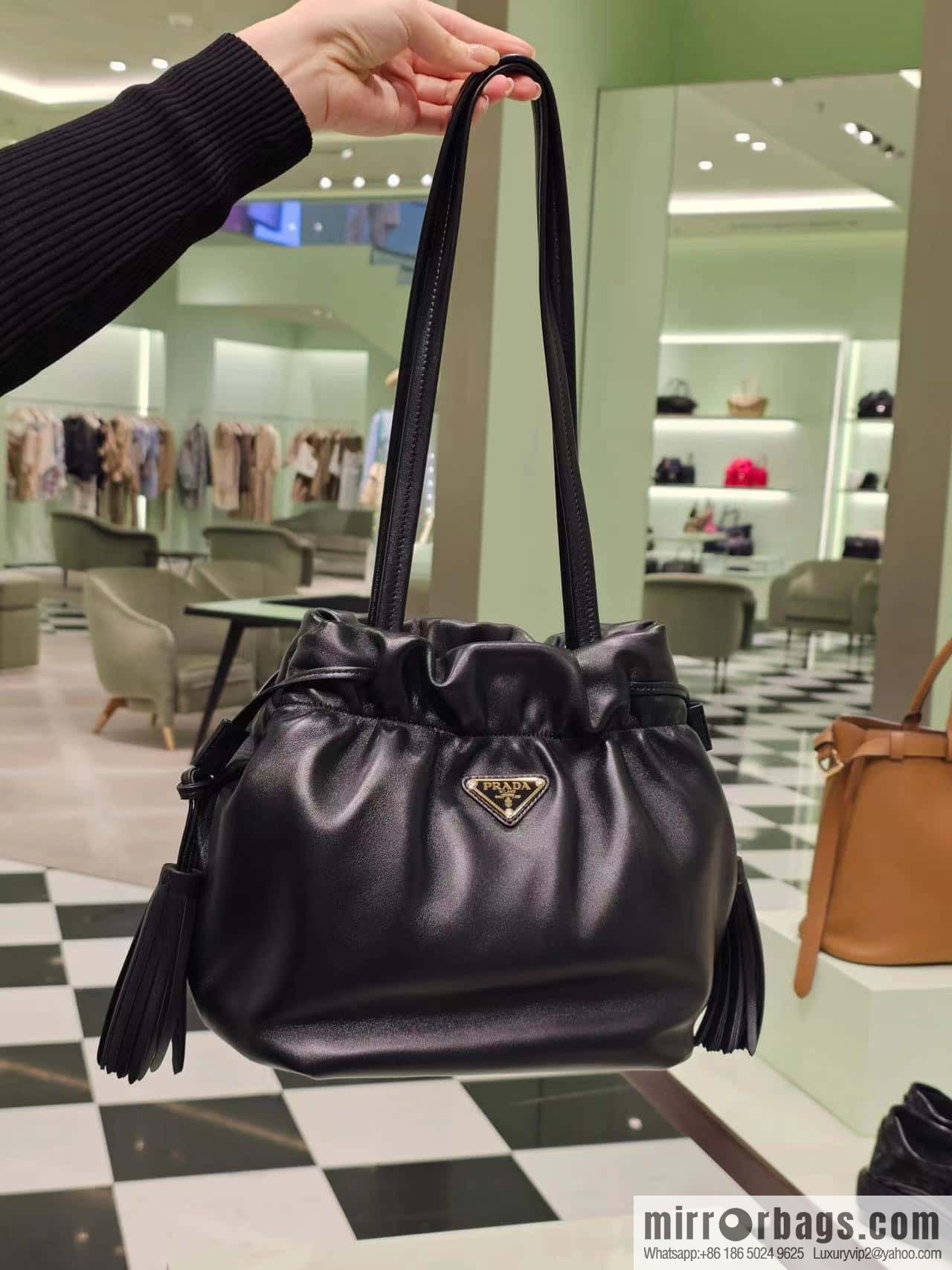 PRADA 🎉 new lucky bag 🎉 1BG541 small sheepskin 🎉🎉 black