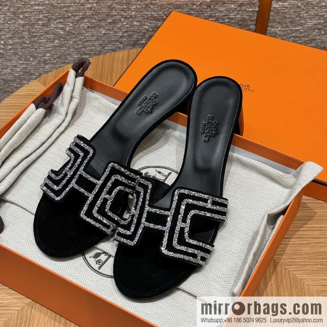 Hermès 2022 spring and summer new product H brand high-heeled diamond surface model