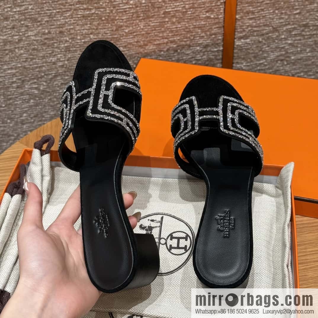 Hermès 2022 spring and summer new product H brand high-heeled diamond surface model