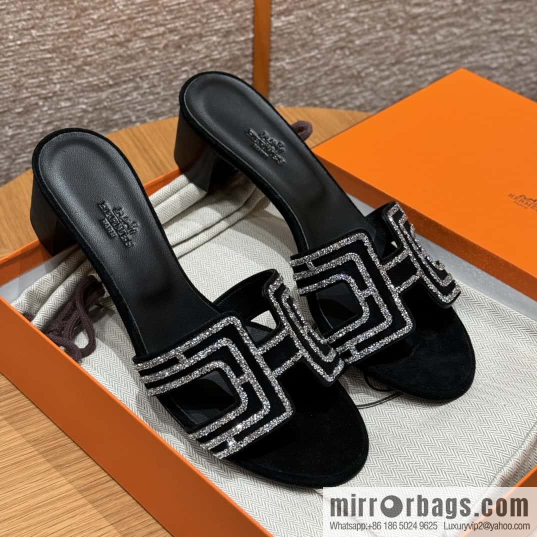 Hermès 2022 spring and summer new product H brand high-heeled diamond surface model