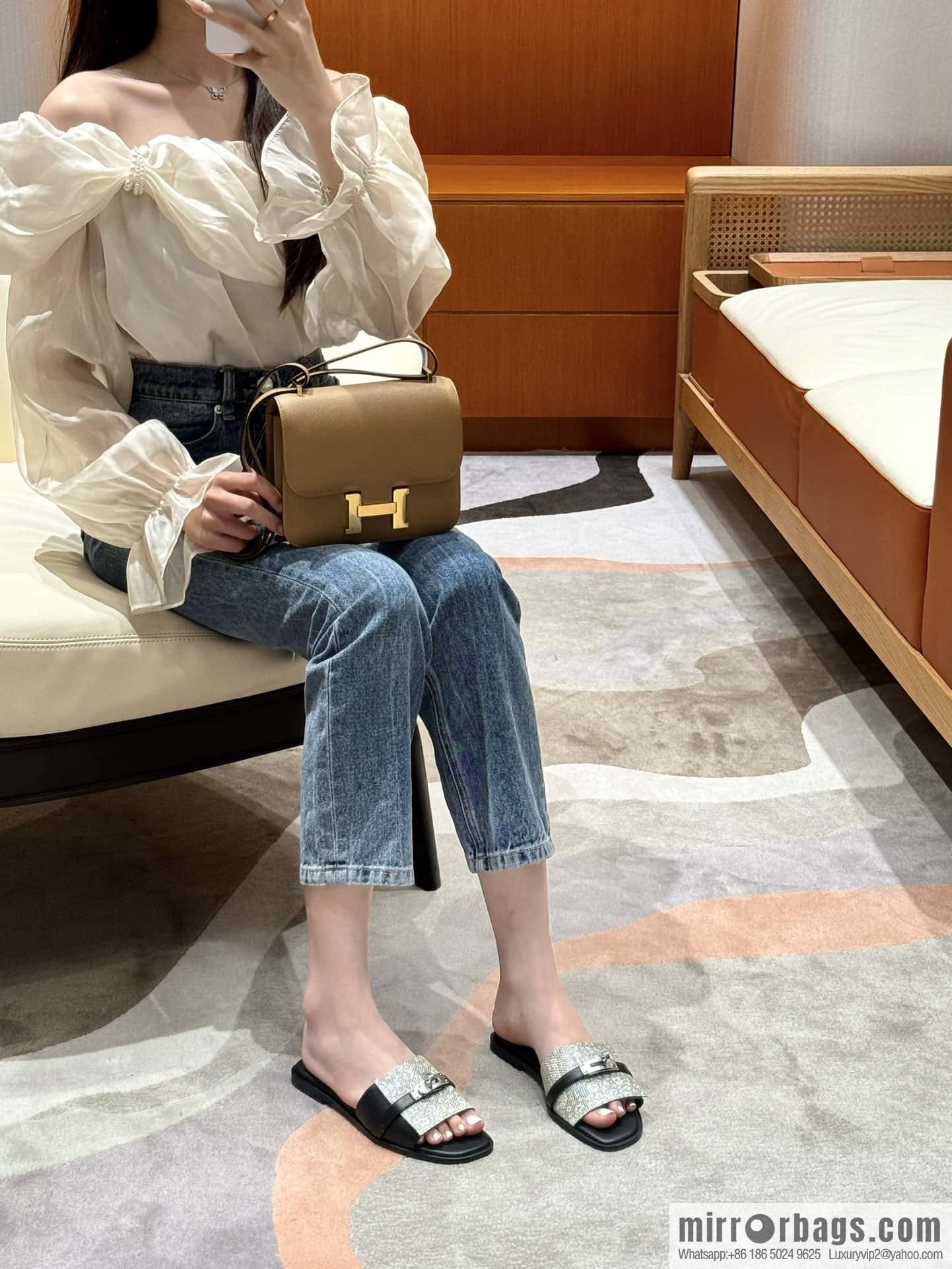 Hermès 183Kelly tow sandals Gigi50 black/CK89/Noir/Himalaya/Lizard primary color