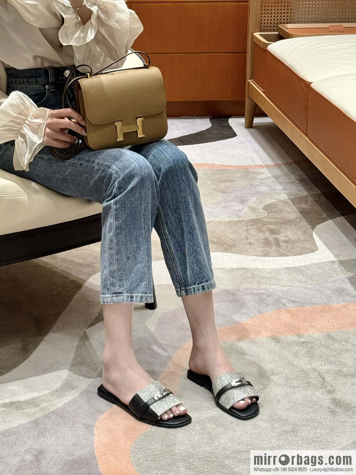 Hermès 183Kelly tow sandals Gigi50 black/CK89/Noir/Himalaya/Lizard primary color