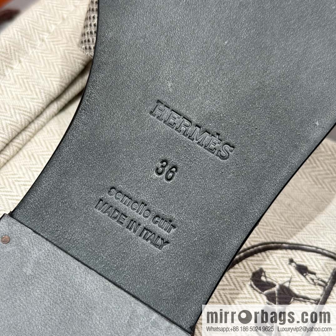 Hermès 183Kelly tow sandals Gigi50 black/CK89/Noir/Himalaya/Lizard primary color