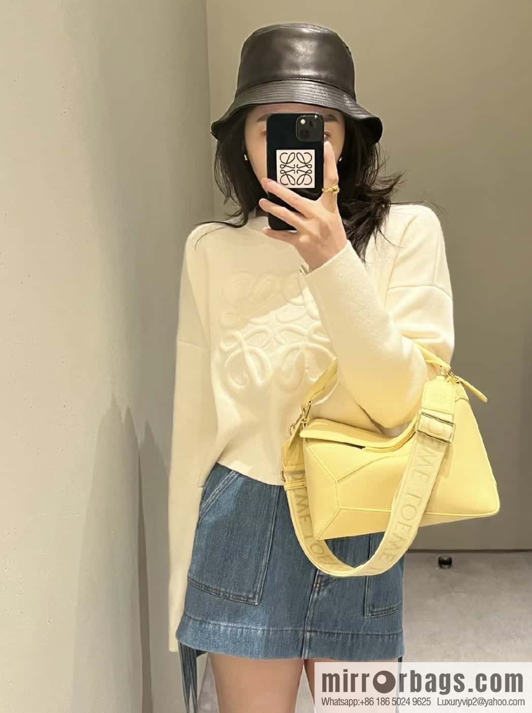 LOEWE new color latest practice puzzle geometric bag 0681 yellow