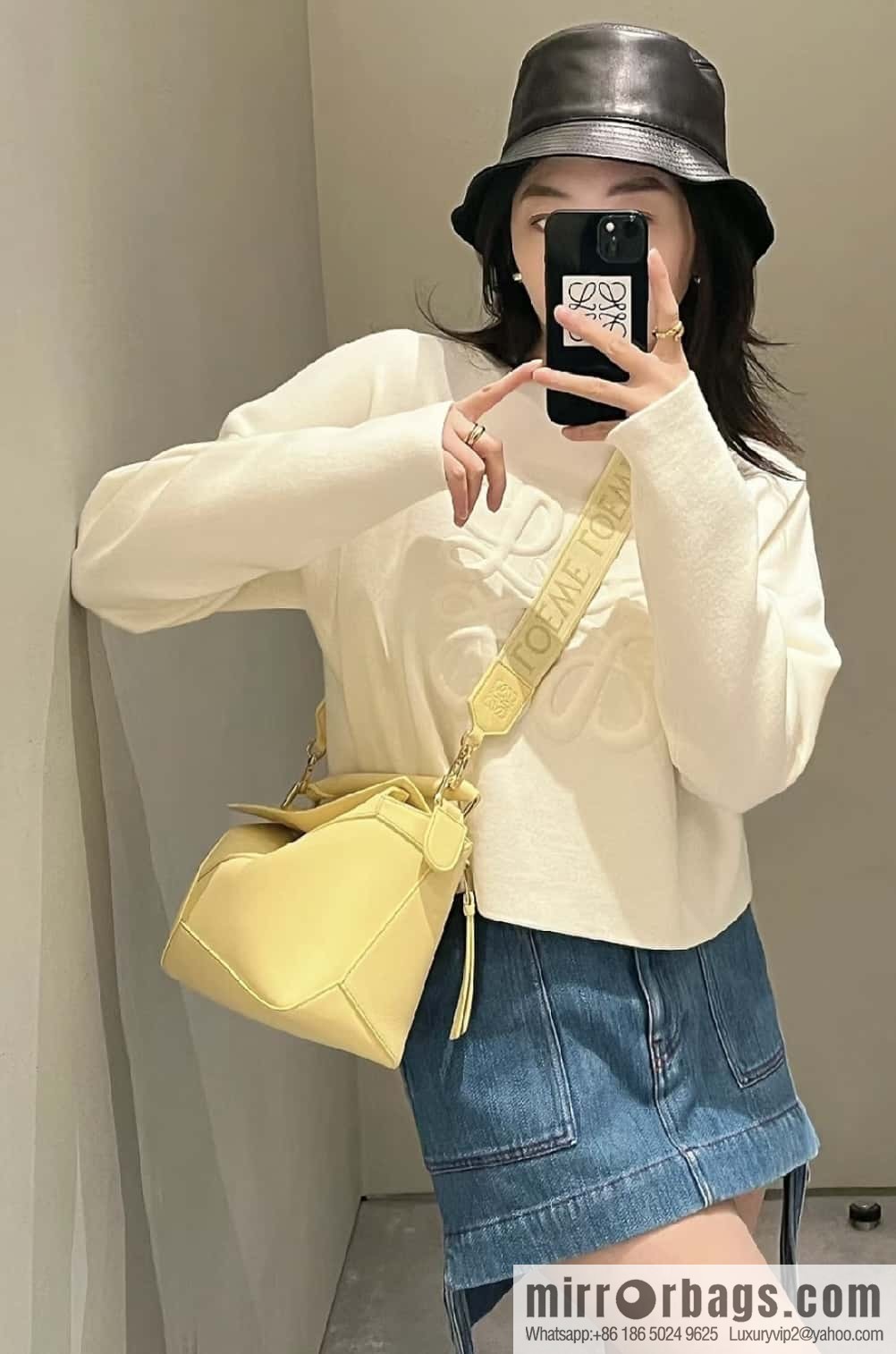 LOEWE new color latest practice puzzle geometric bag 0681 yellow