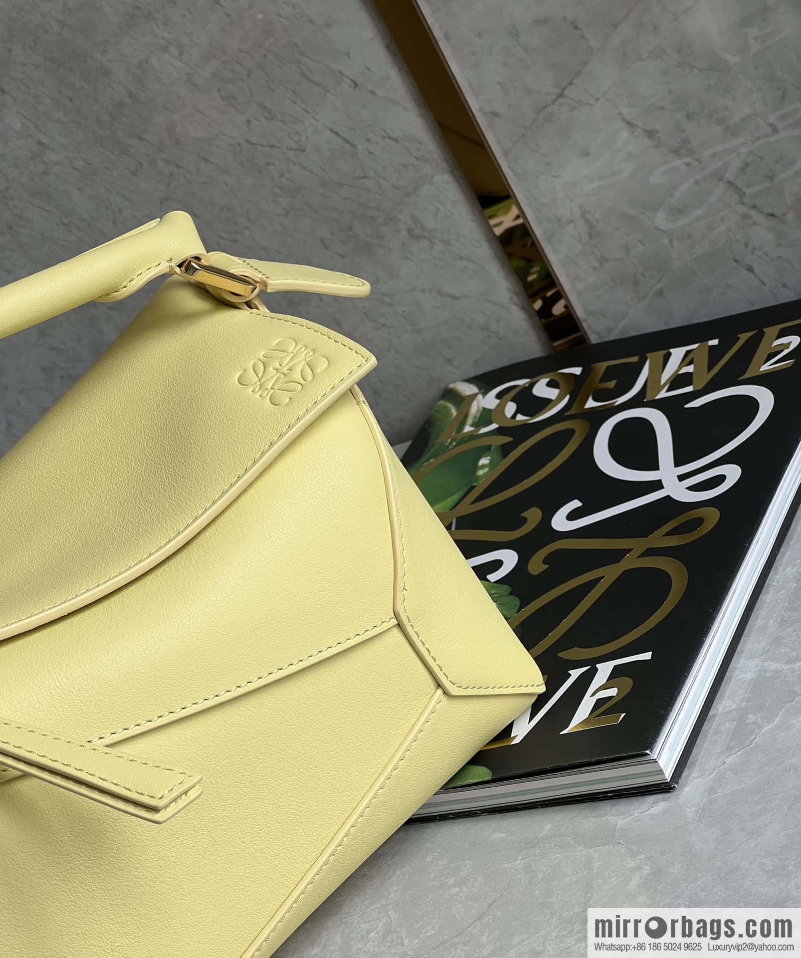 LOEWE new color latest practice puzzle geometric bag 0681 yellow