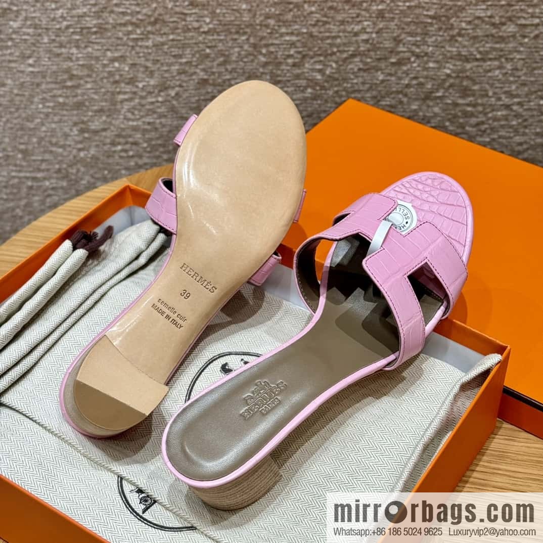 Hermès 185 Oasis high-heeled sandals, cherry blossom powder/5P/pink