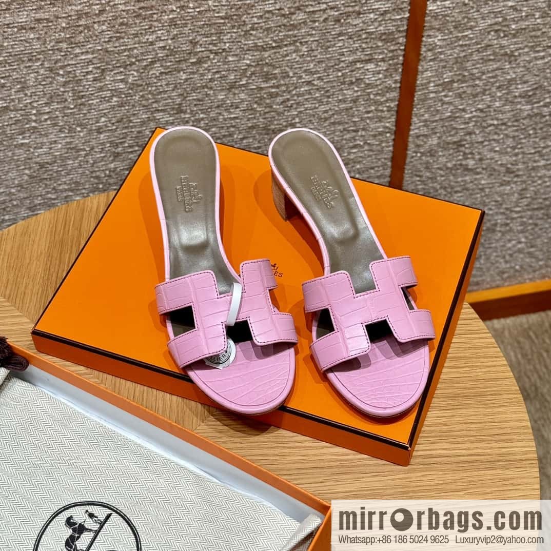 Hermès 185 Oasis high-heeled sandals, cherry blossom powder/5P/pink