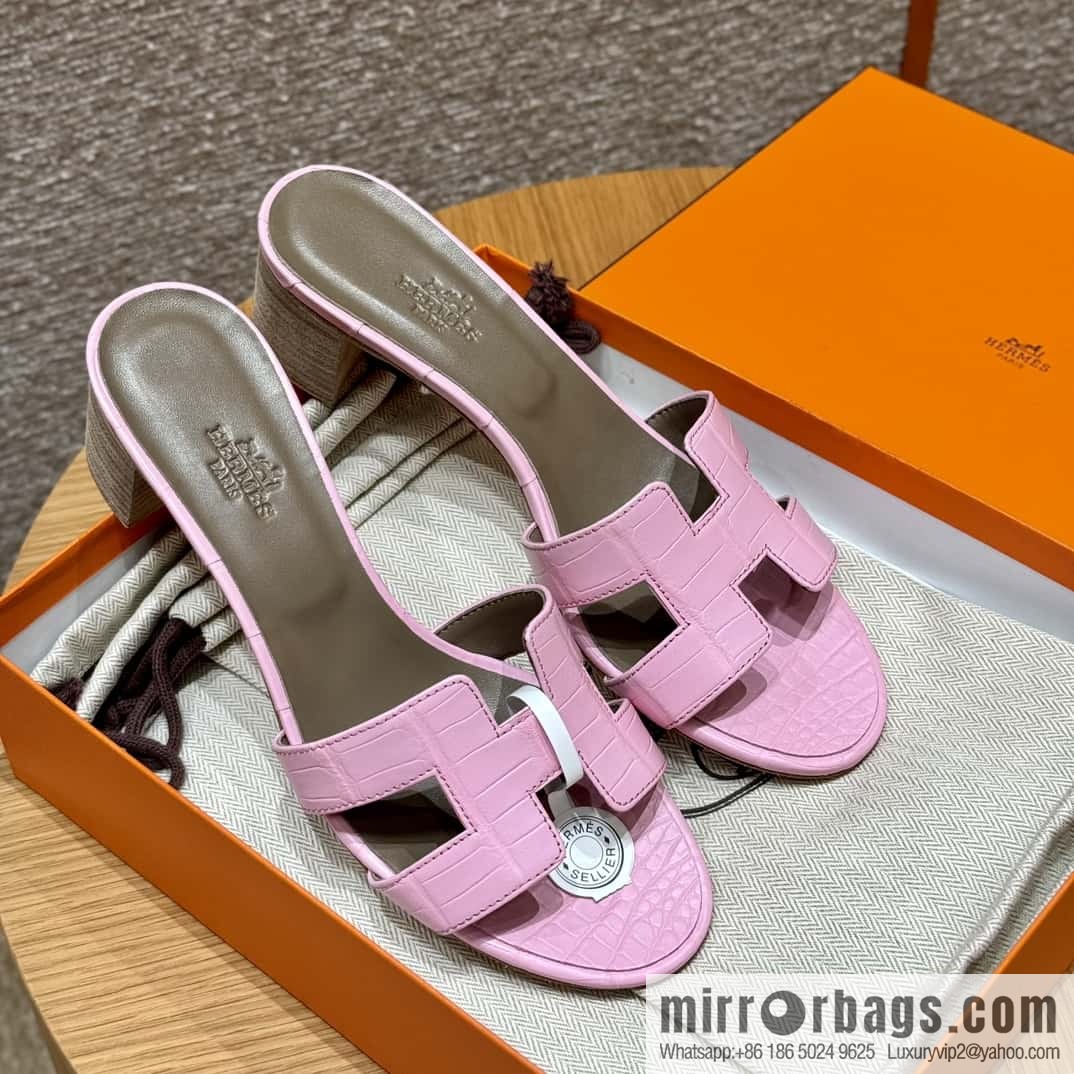 Hermès 185 Oasis high-heeled sandals, cherry blossom powder/5P/pink