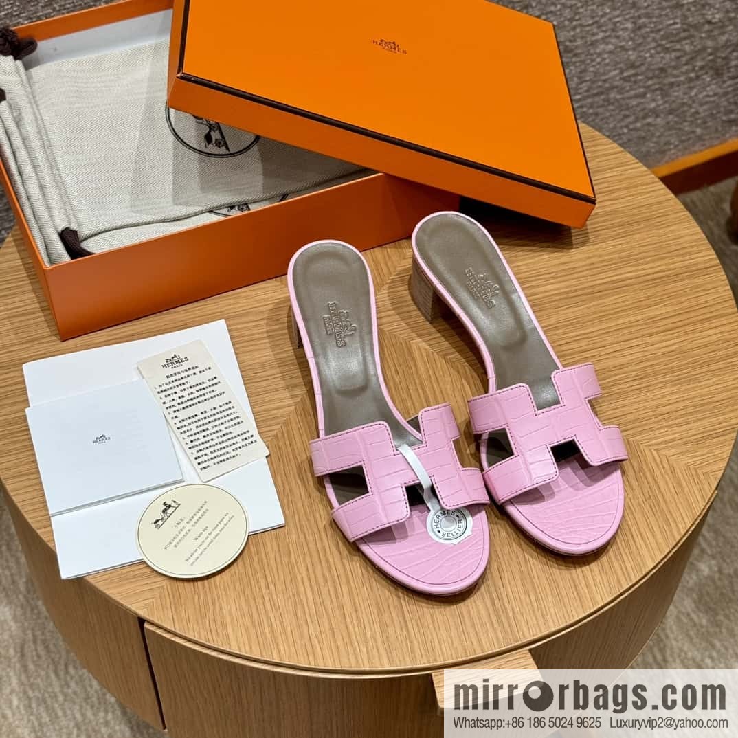 Hermès 185 Oasis high-heeled sandals, cherry blossom powder/5P/pink