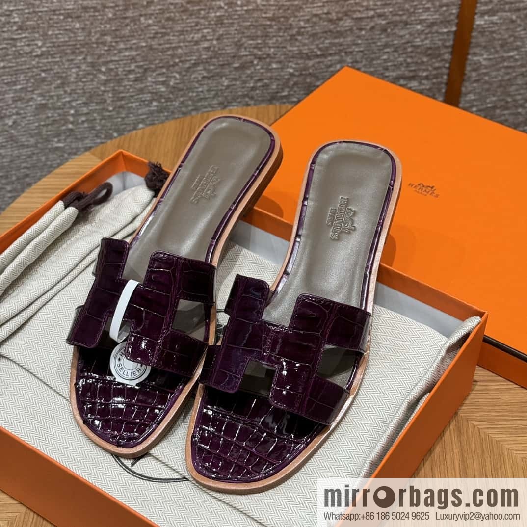 Hermès 181 Oran Sandals N5/Cassis/Gallon Purple