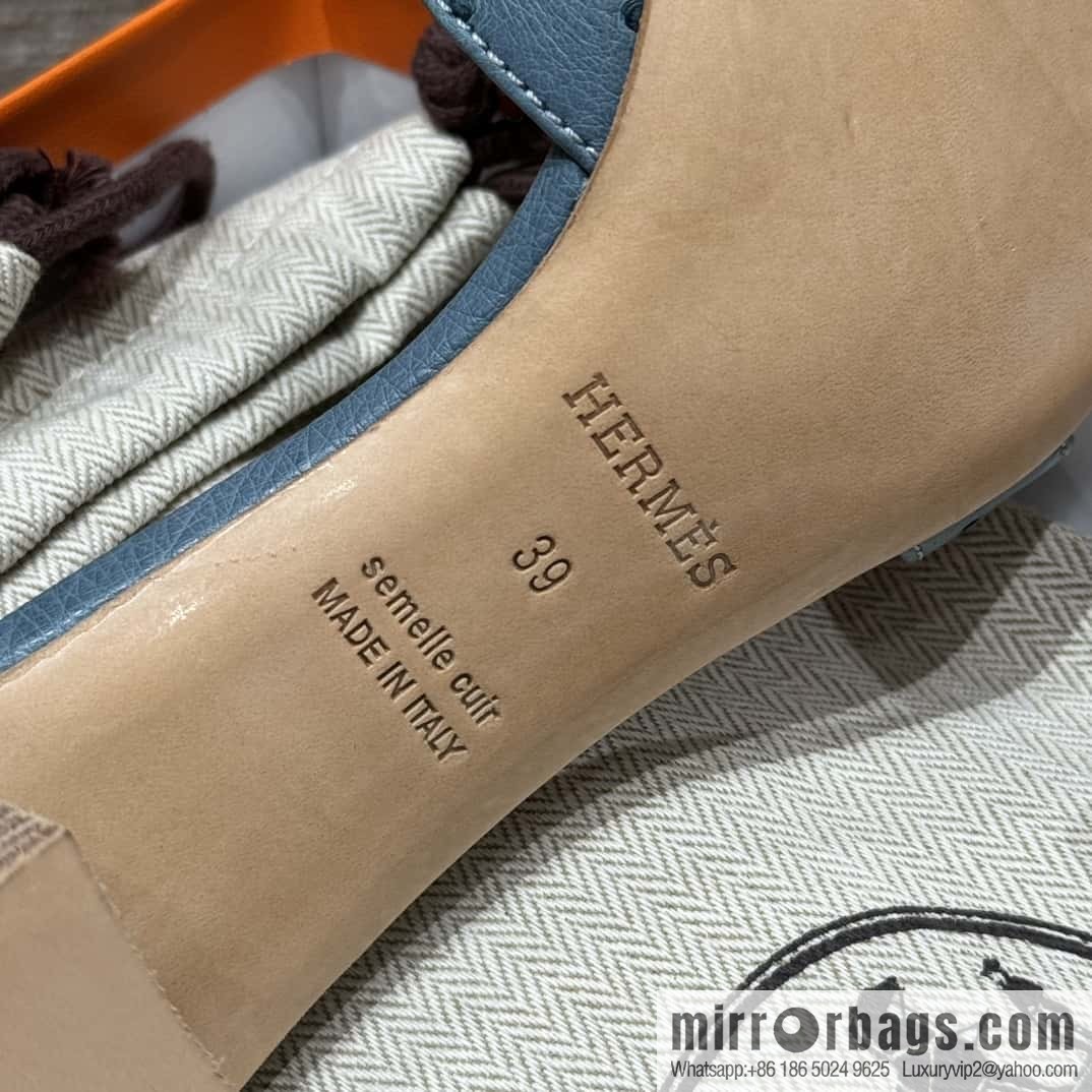 Hermès 185 Oasis High Heel Sandals, Ostrich 🐦/Ostrich Azure/7G/Ciel