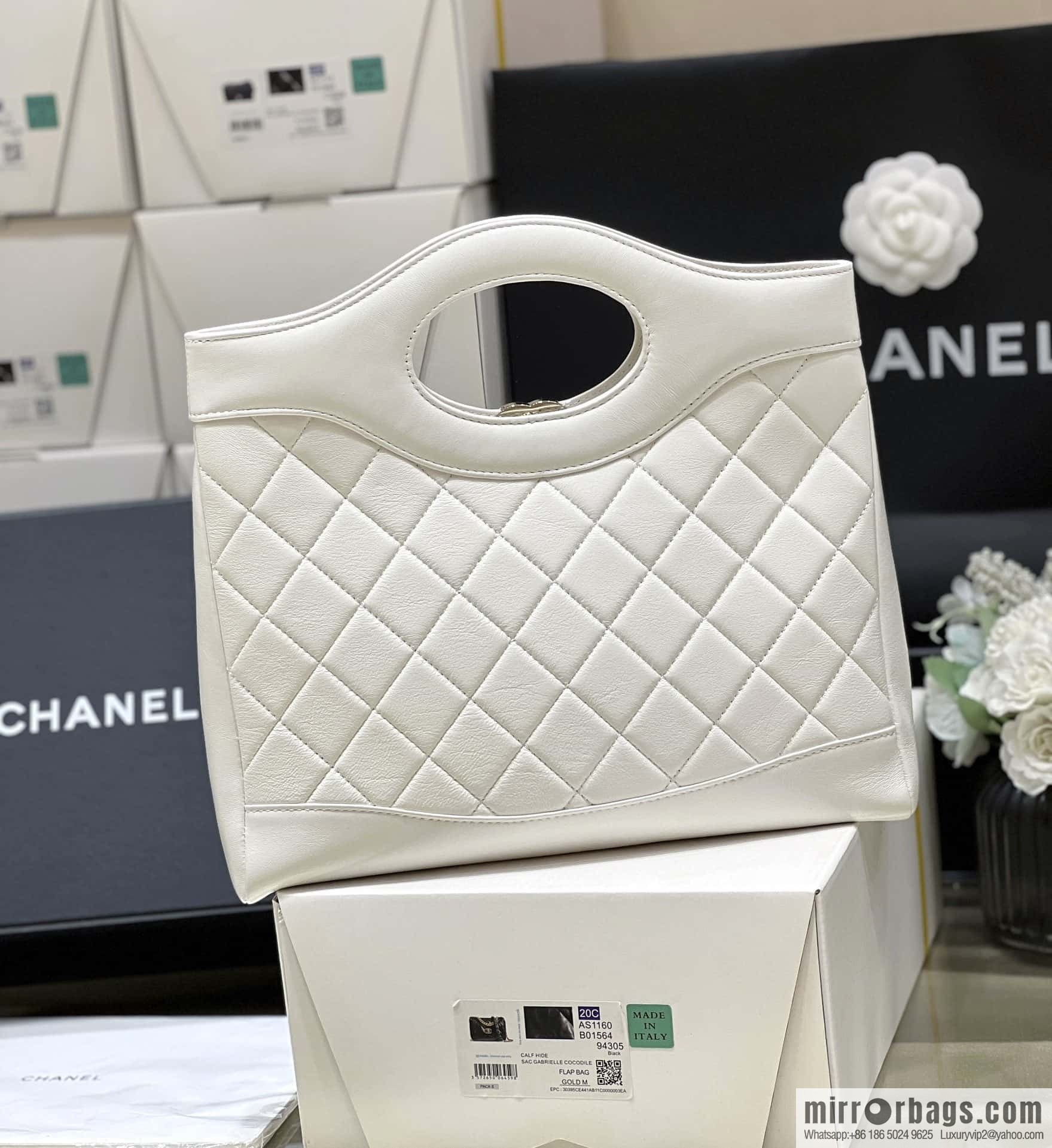 CHANEL 24S New S 31bag oil wax sheepskin AS4853 white
