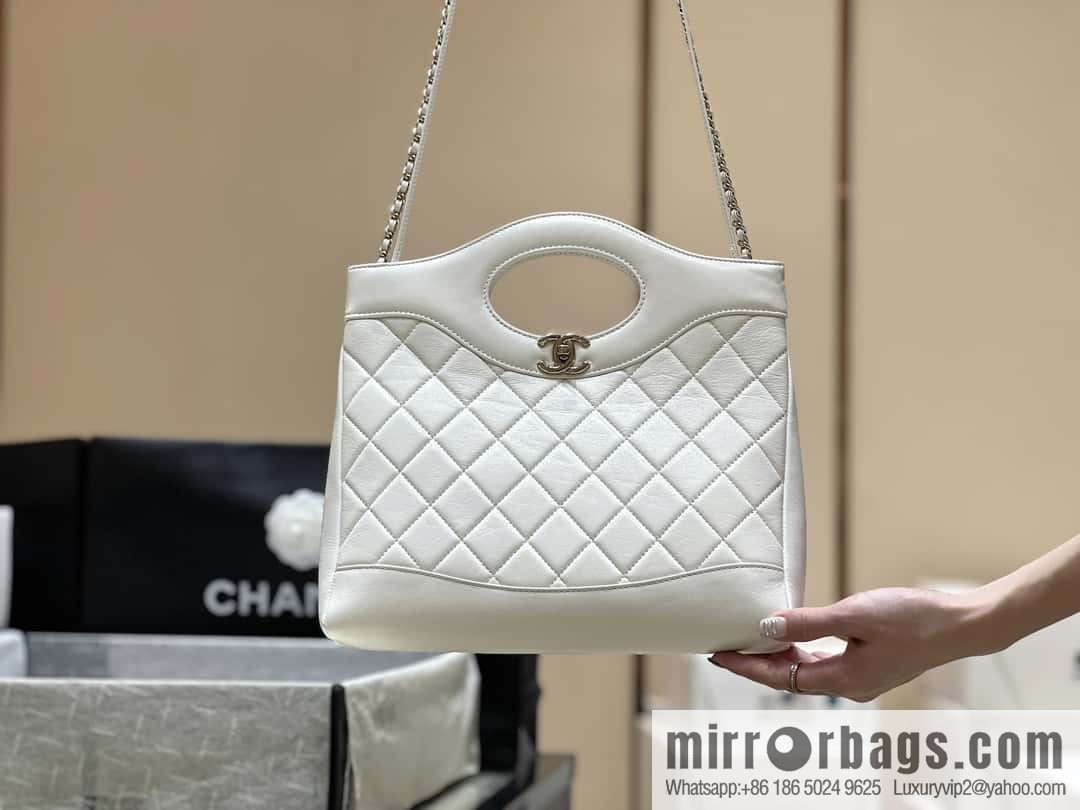 CHANEL 24S New S 31bag oil wax sheepskin AS4853 white