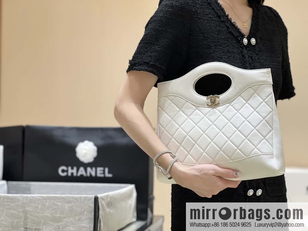 CHANEL 24S New S 31bag oil wax sheepskin AS4853 white