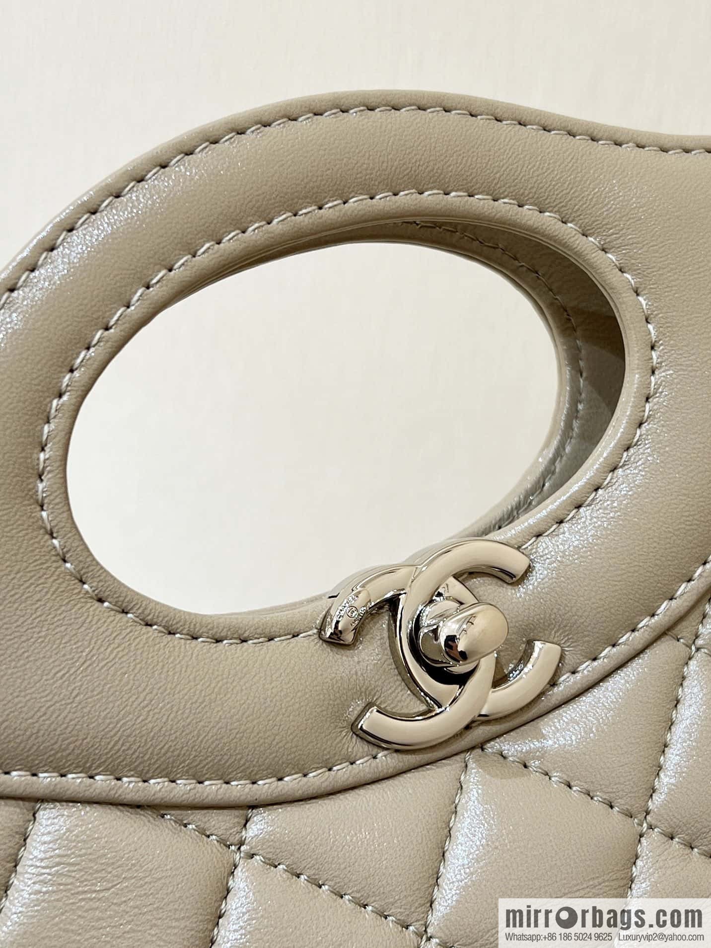 CHANEL 24S mini 31bag oil wax sheepskin AS4133 milk tea color