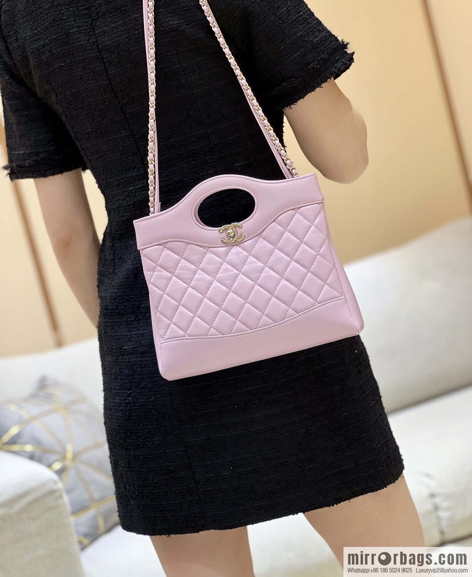 CHANEL 24S mini 31bag sheepskin AS4133 purple