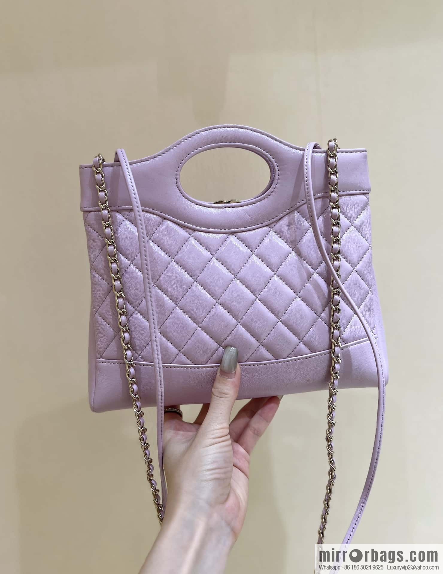 CHANEL 24S mini 31bag sheepskin AS4133 purple