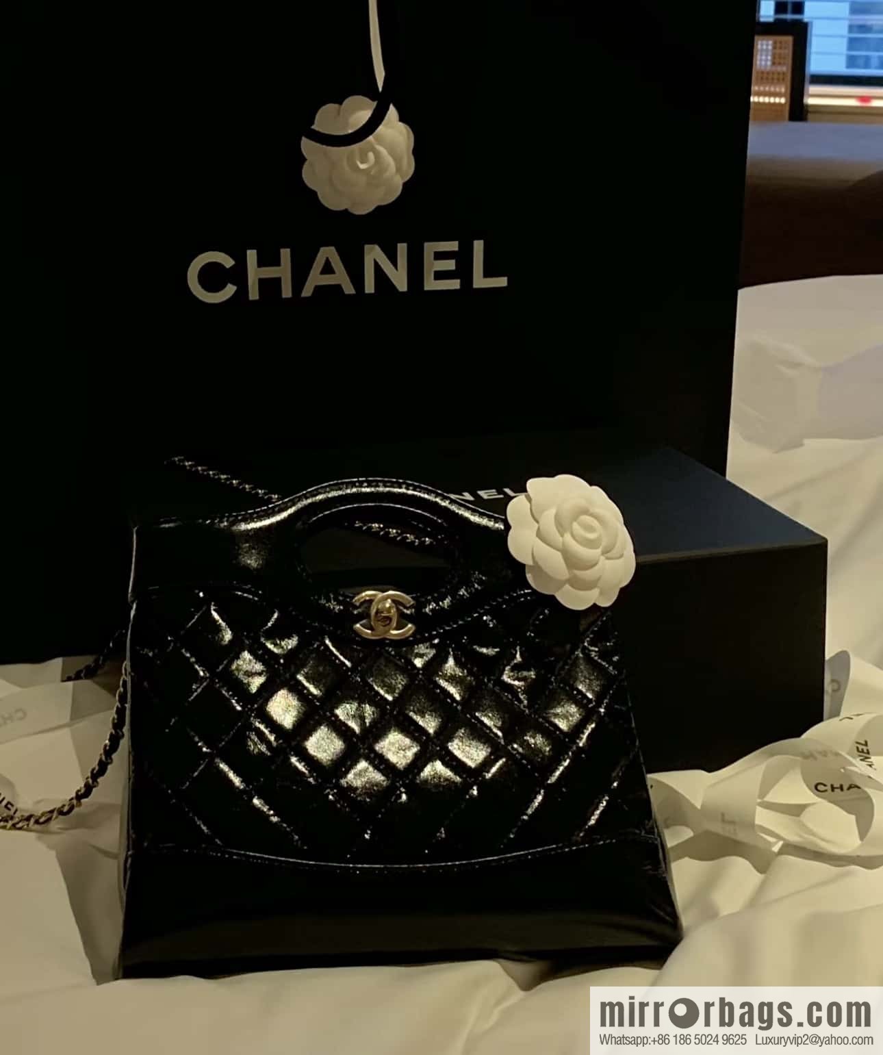 CHANEL 24S mini 31bag sheepskin AS4133 black
