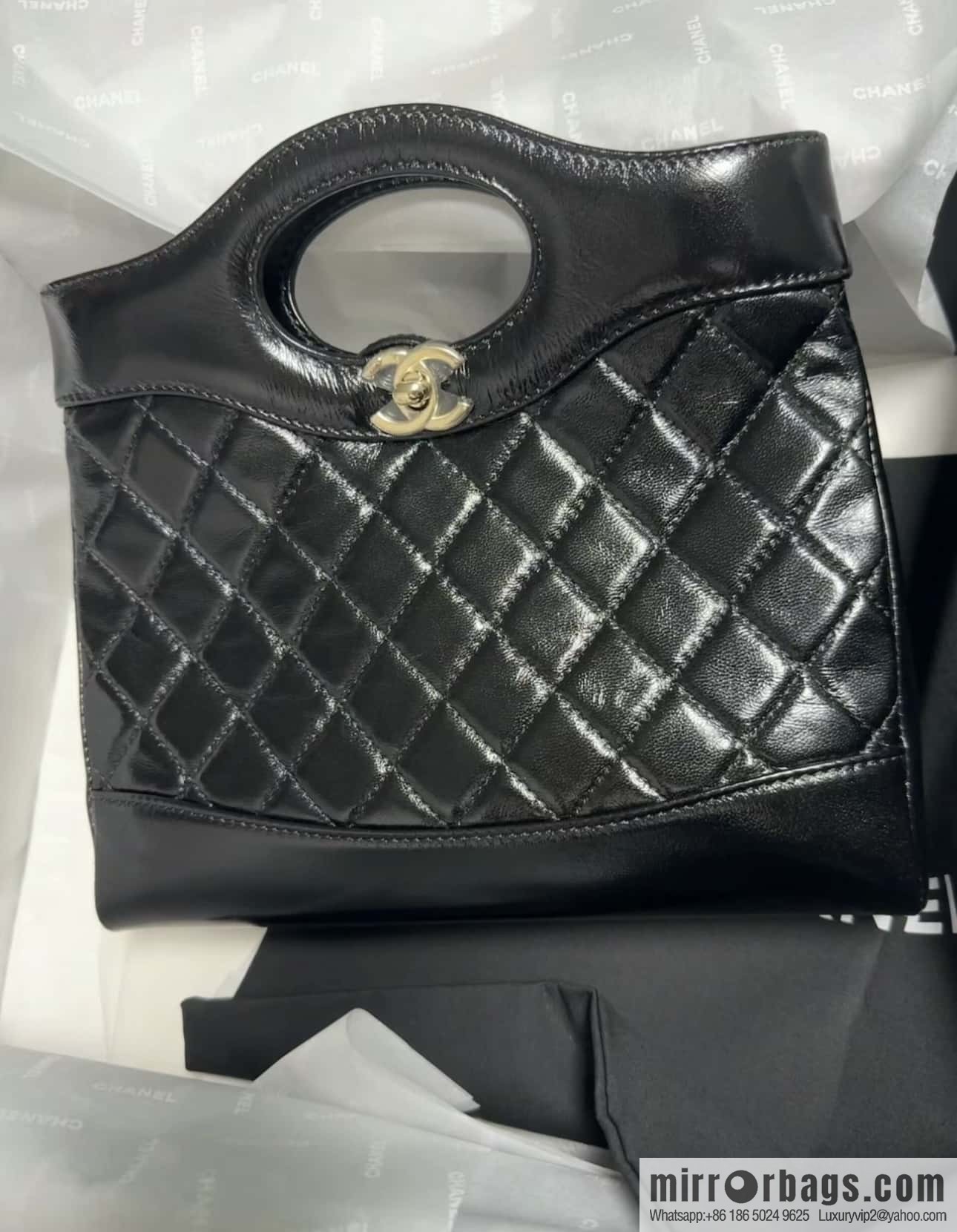 CHANEL 24S mini 31bag sheepskin AS4133 black