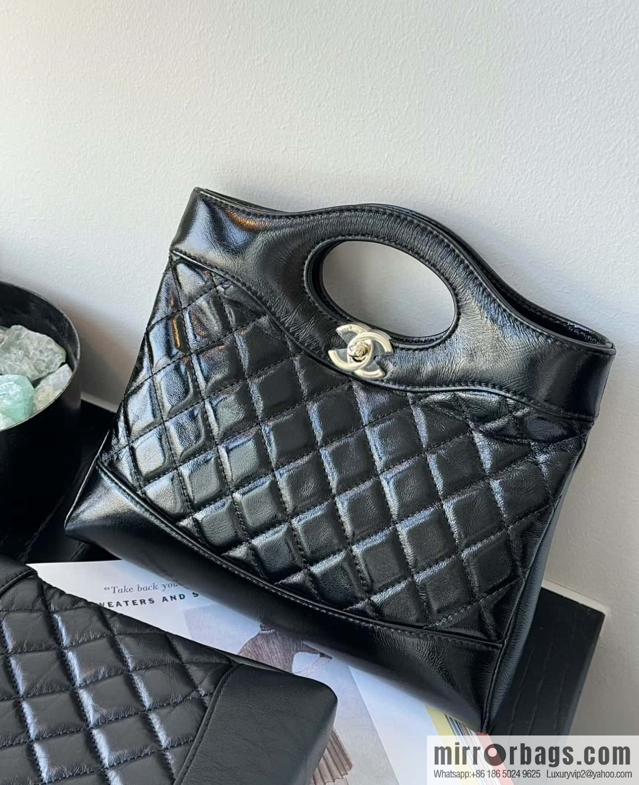 CHANEL 24S mini 31bag sheepskin AS4133 black