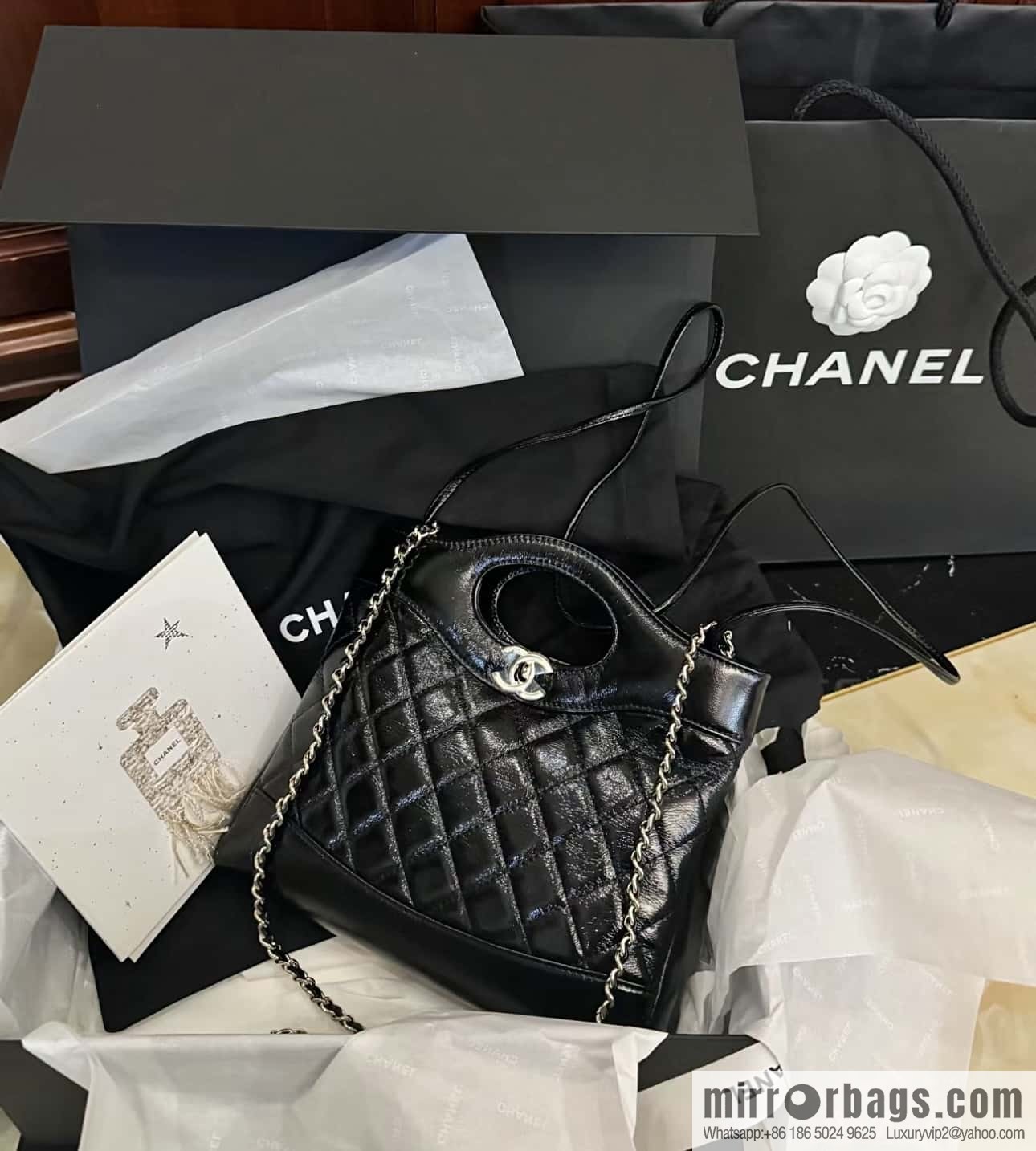 CHANEL 24S mini 31bag sheepskin AS4133 black