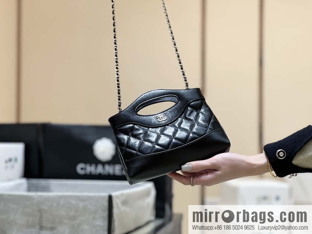 CHANEL 24S 31bag nano sheepskin AP3656 black