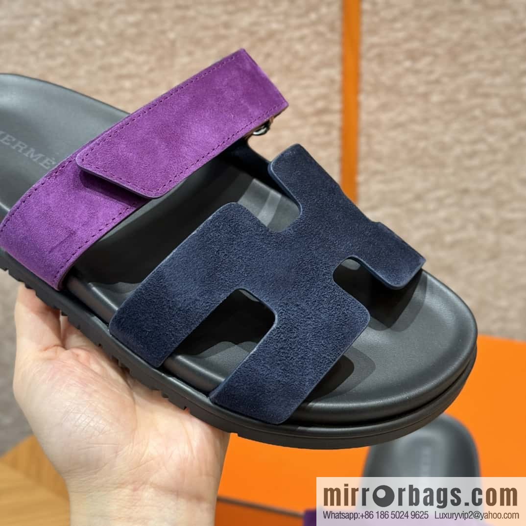 Hermès 225 CHYPRE SANDAL Shoes, Blue/Blue- Purple/Purple