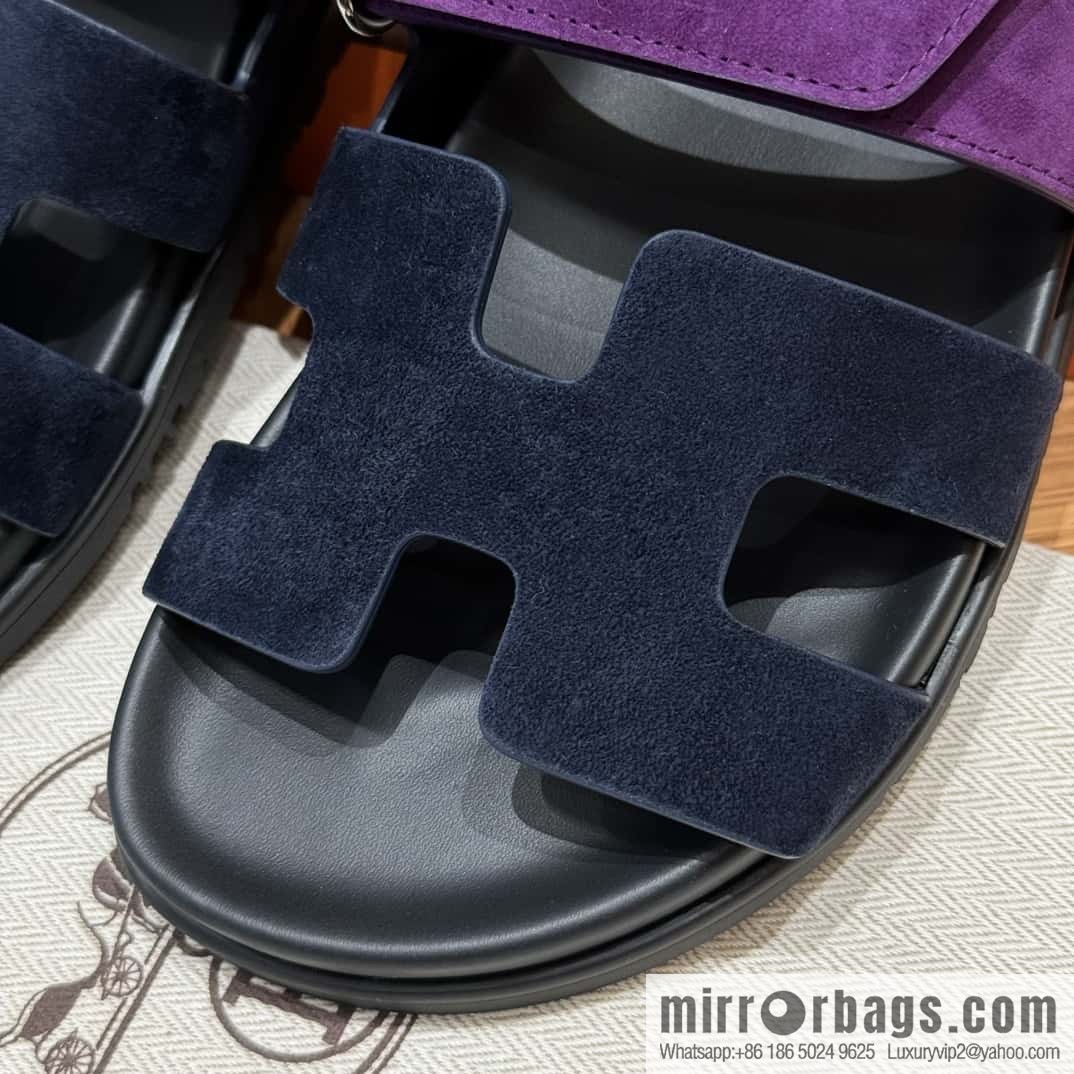 Hermès 225 CHYPRE SANDAL Shoes, Blue/Blue- Purple/Purple