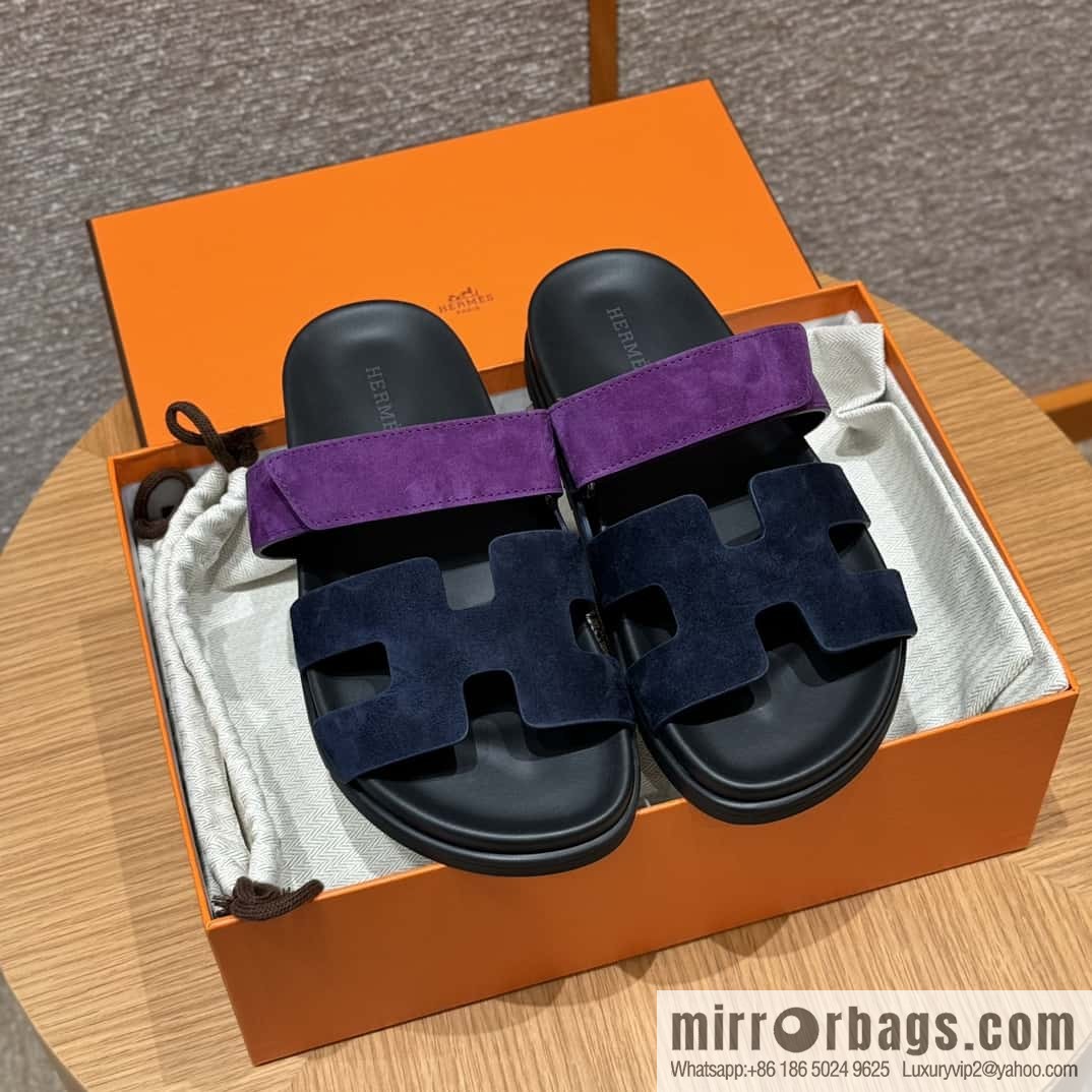 Hermès 225 CHYPRE SANDAL Shoes, Blue/Blue- Purple/Purple