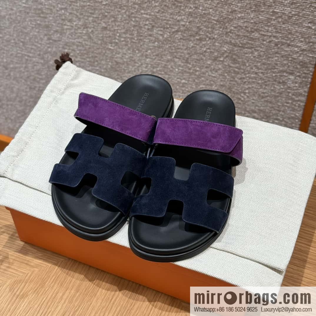 Hermès 225 CHYPRE SANDAL Shoes, Blue/Blue- Purple/Purple