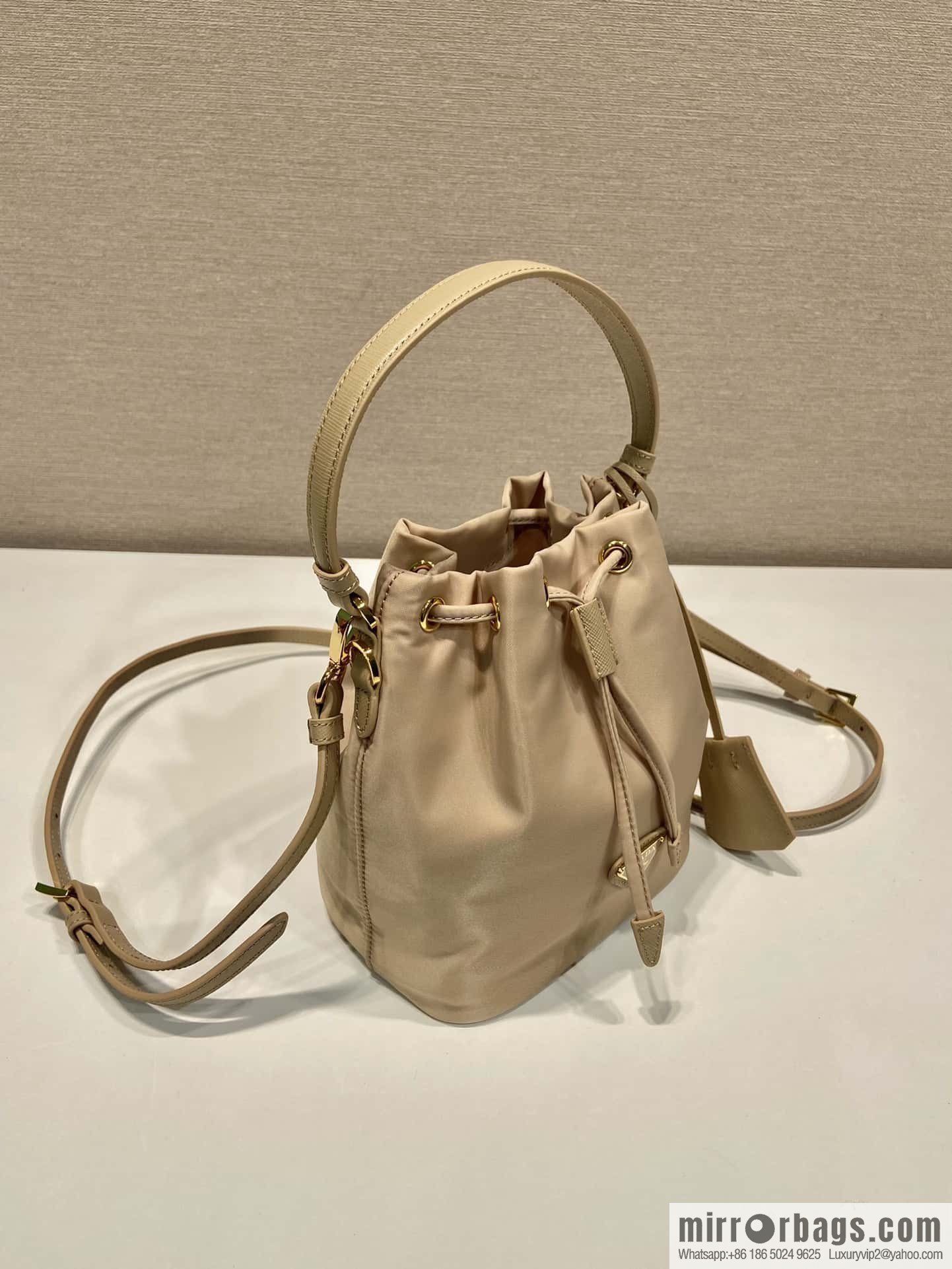 PRADA ๐ new bucket bag ๐ 1BE067 upgraded version, milk tea color