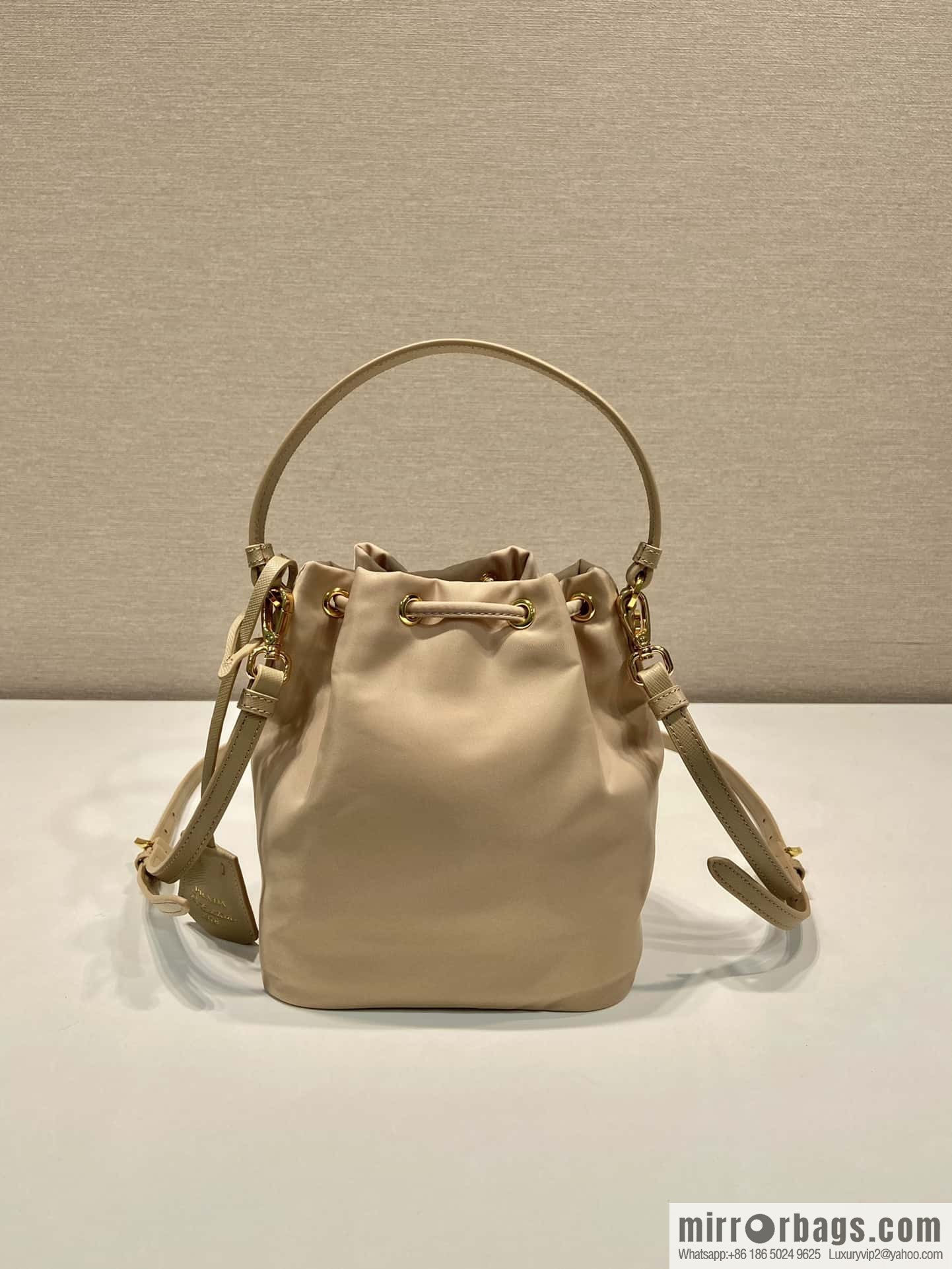 PRADA ๐ new bucket bag ๐ 1BE067 upgraded version, milk tea color