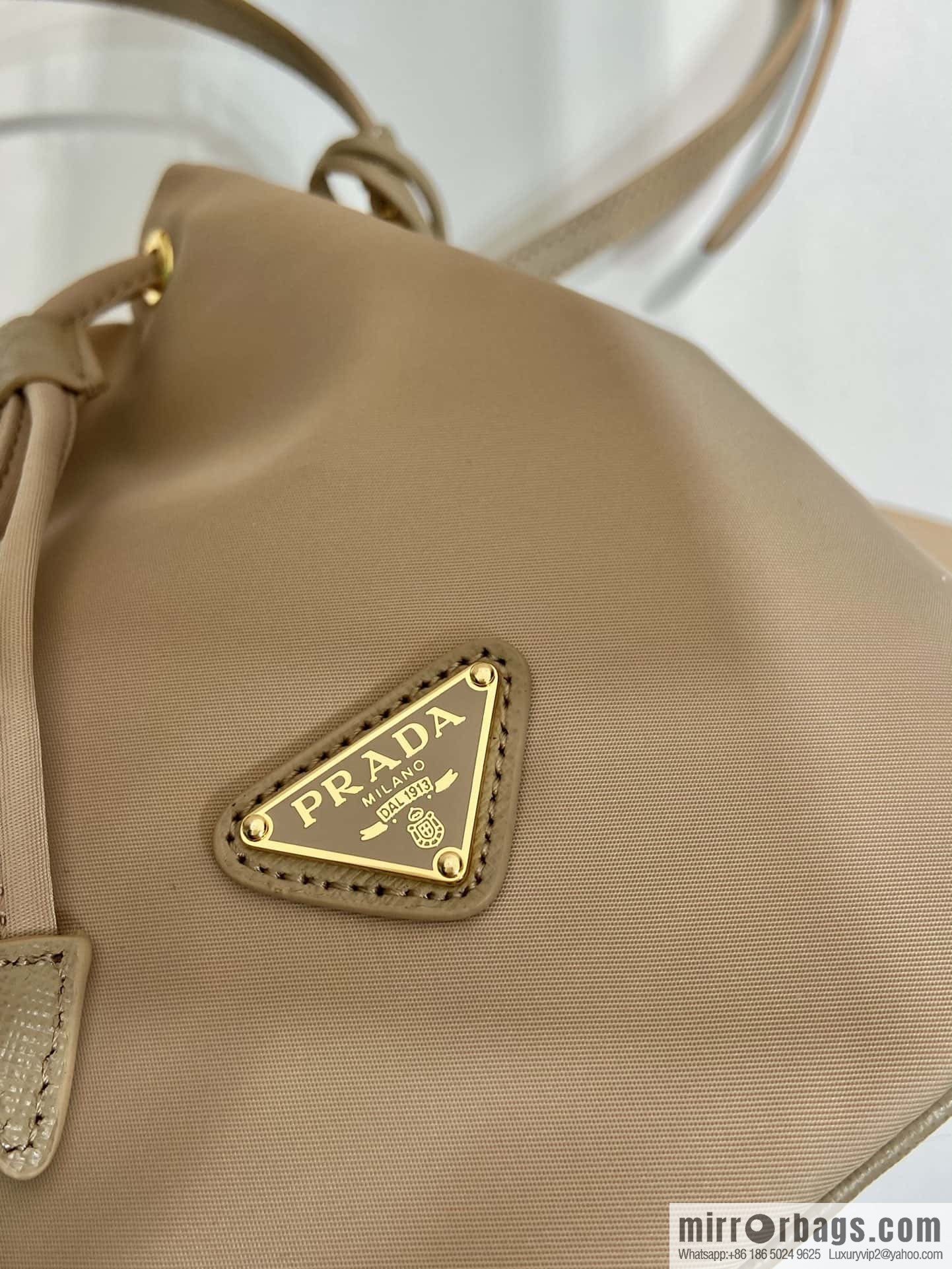 PRADA ๐ new bucket bag ๐ 1BE067 upgraded version, milk tea color