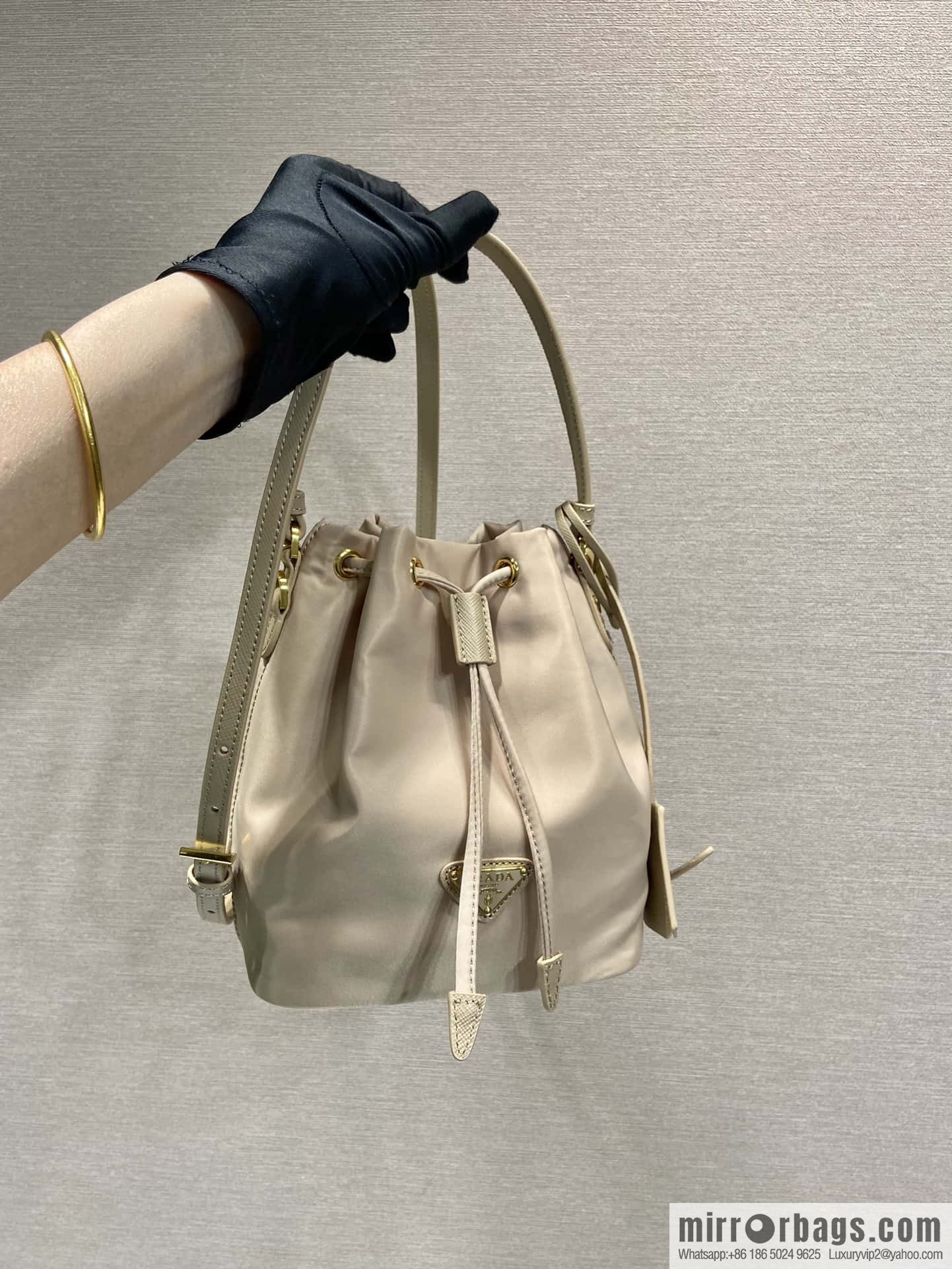 PRADA ๐ new bucket bag ๐ 1BE067 upgraded version, milk tea color