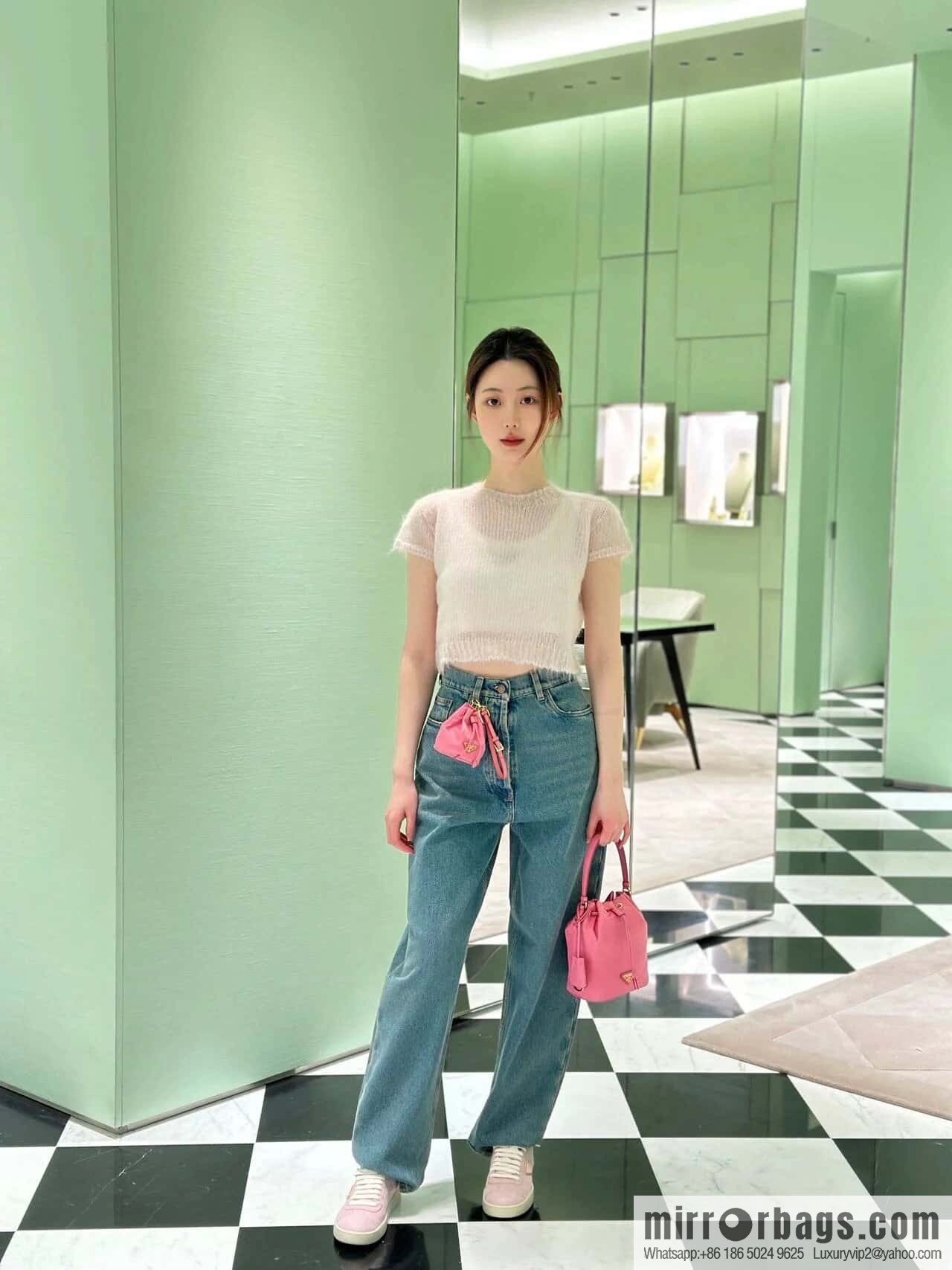 PRADA 🎉 new bucket bag 🎉 1BE067 upgraded pink