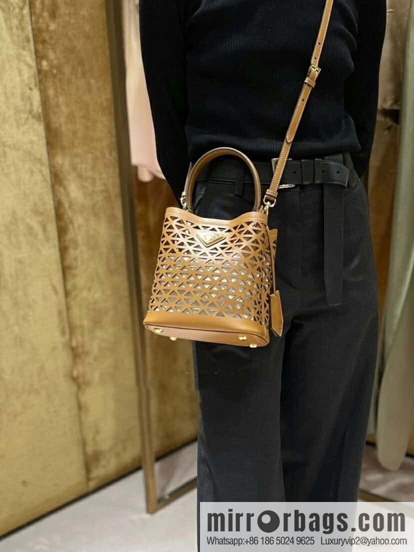 PRADA 🎉 cut-out bucket bag 🎉 1BA217 cut-out brown