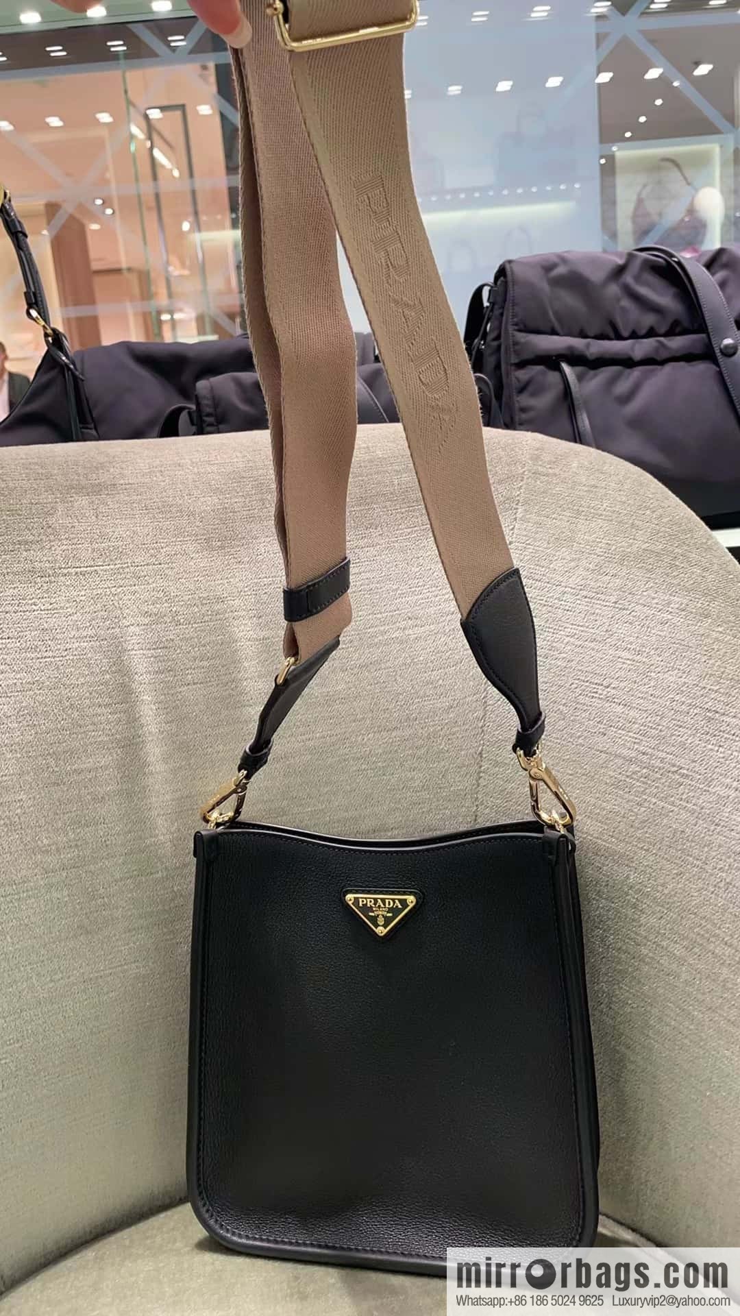 PRADA 👏 new shoulder strap bag 👏 1B H220 🎉 tote bag black