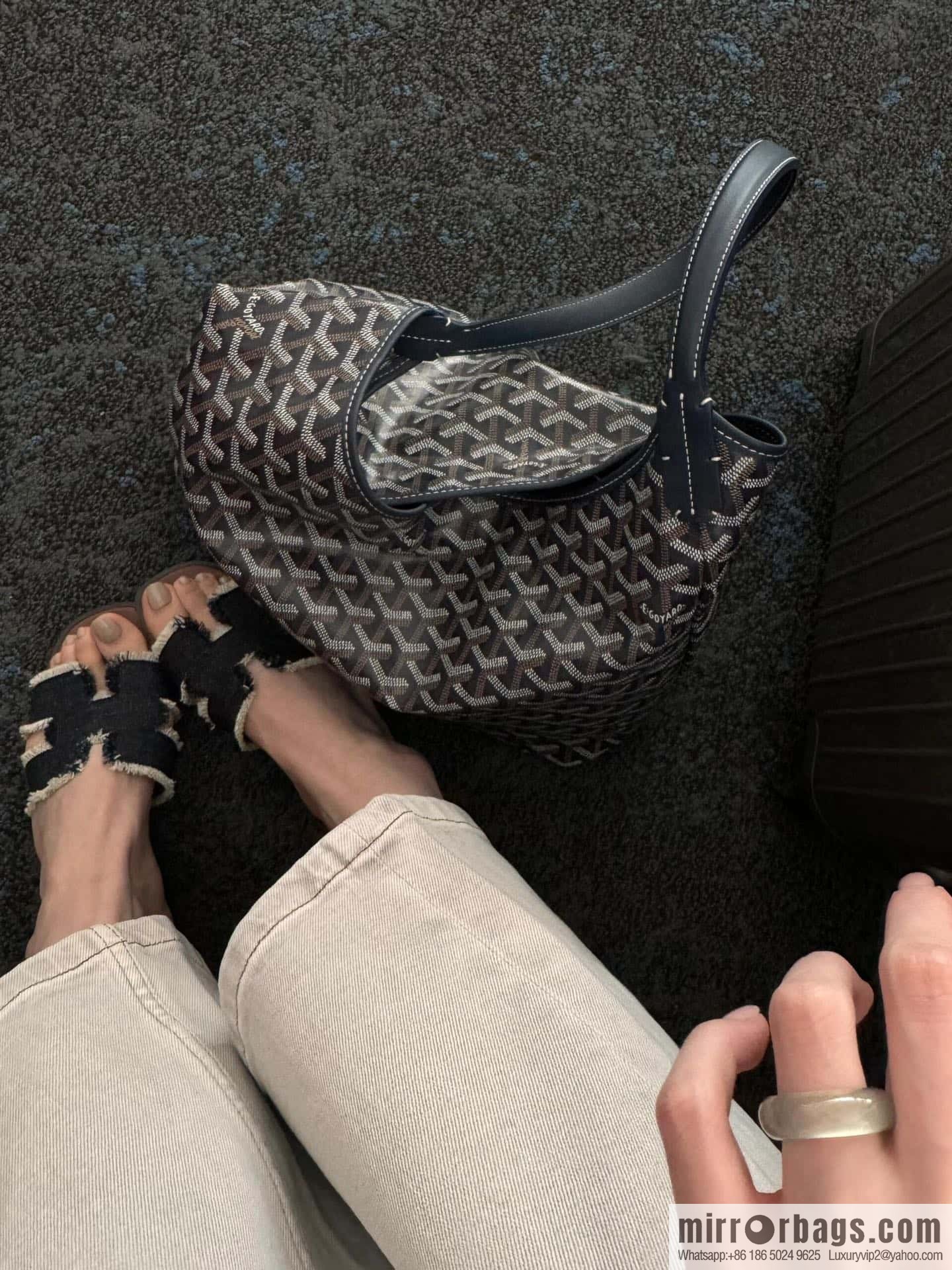 The latest denim tassel slippers from Hermès