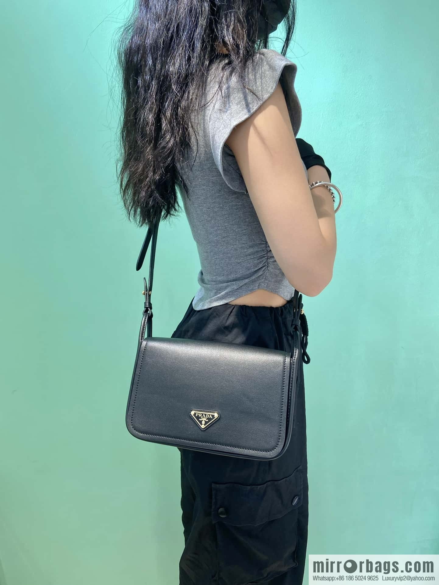 PRADA 👏 new shoulder strap bag 👏 1BD372 🎉 black